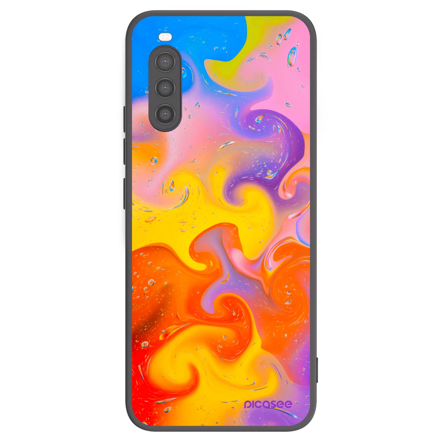 Picasee silikonski črni ovitek za Sony Xperia 10 II - Bubbles