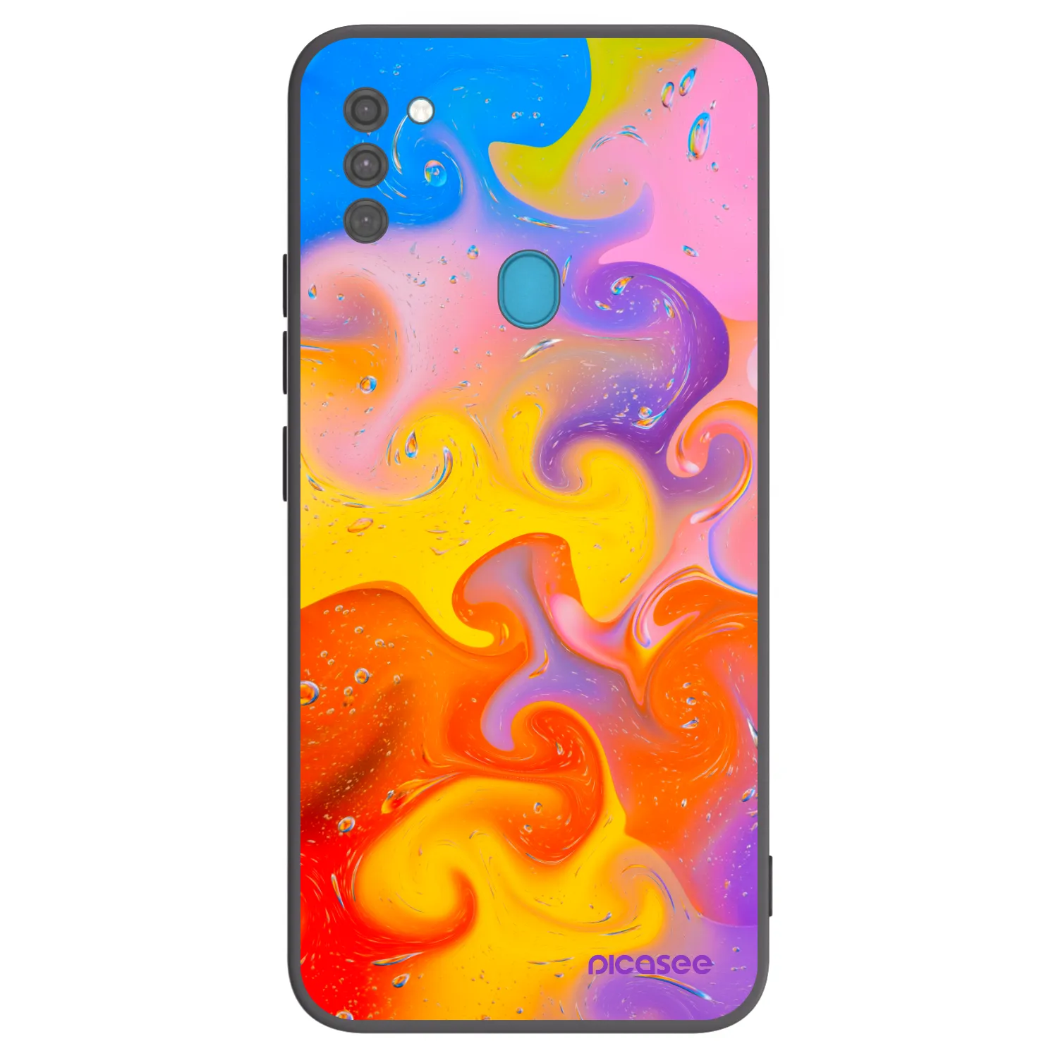 Picasee silikonski črni ovitek za Samsung Galaxy M11 - Bubbles