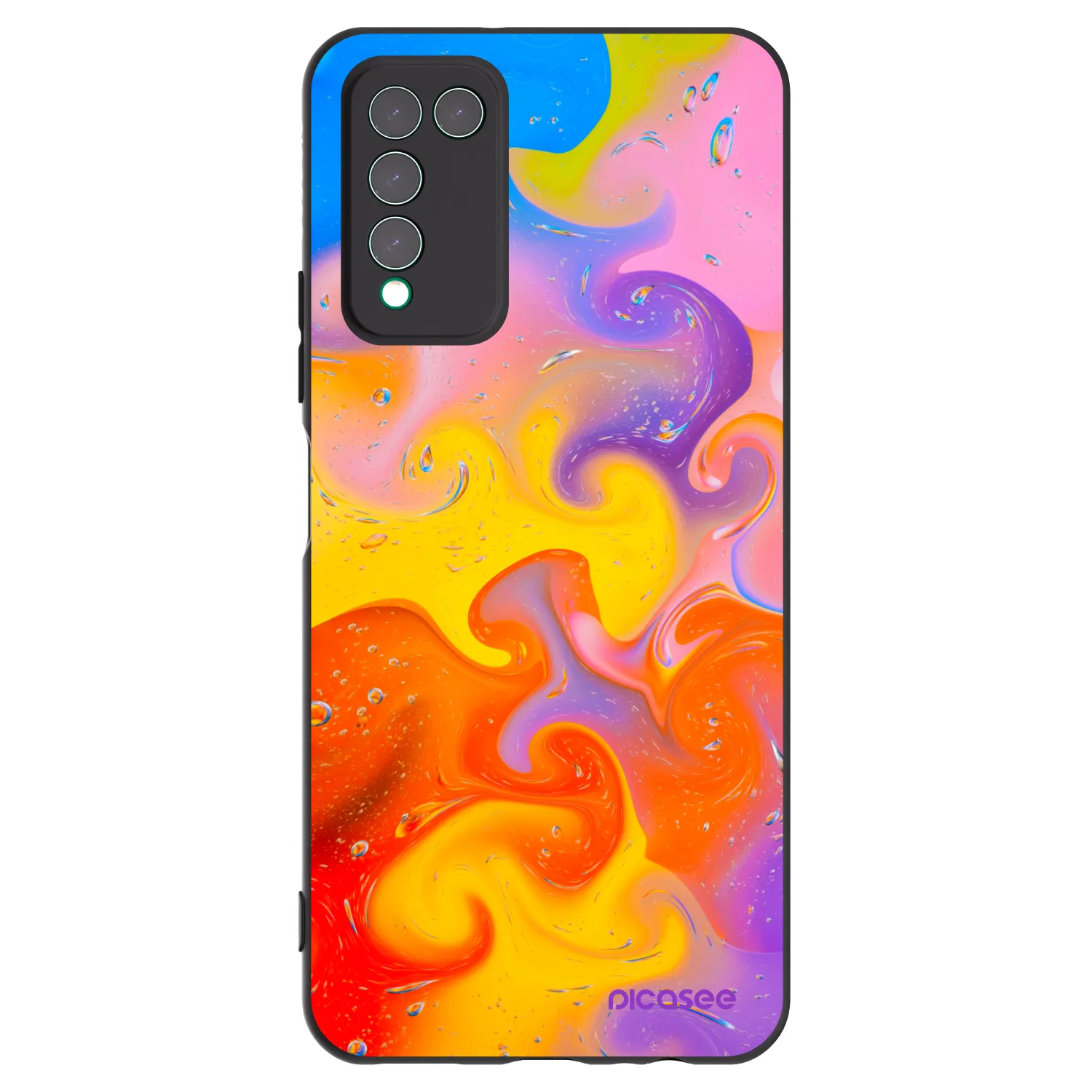 Picasee silikonski črni ovitek za Honor 10X Lite - Bubbles