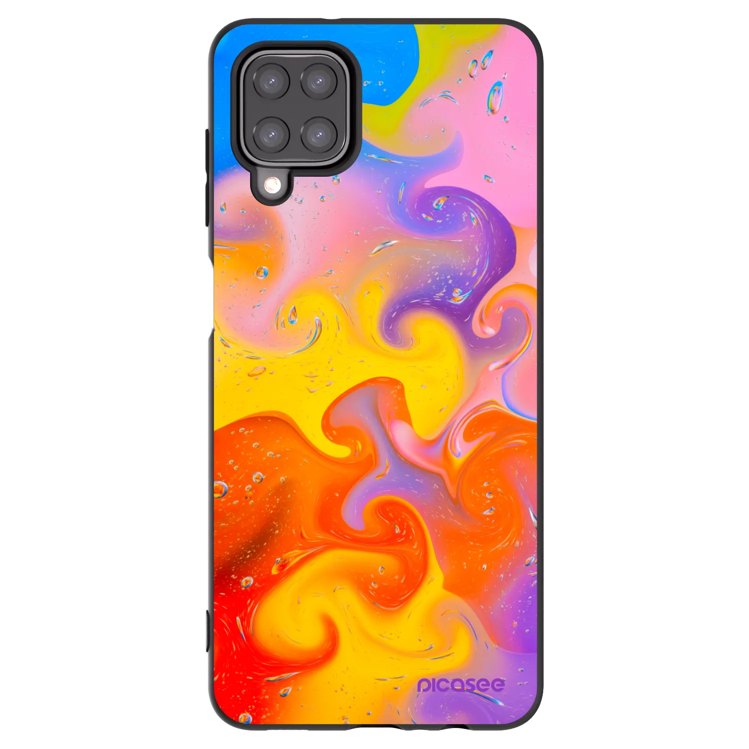 Picasee silikonski črni ovitek za Samsung Galaxy A12 A125F - Bubbles