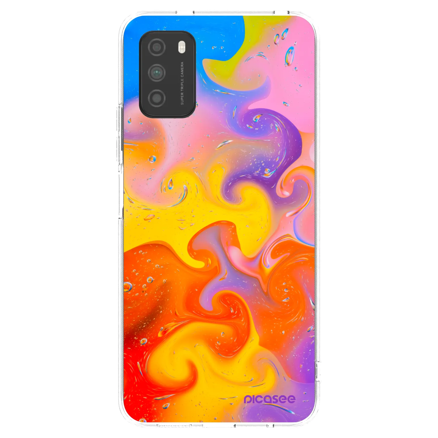 Picasee silikonski prozorni ovitek za Xiaomi Poco M3 - Bubbles