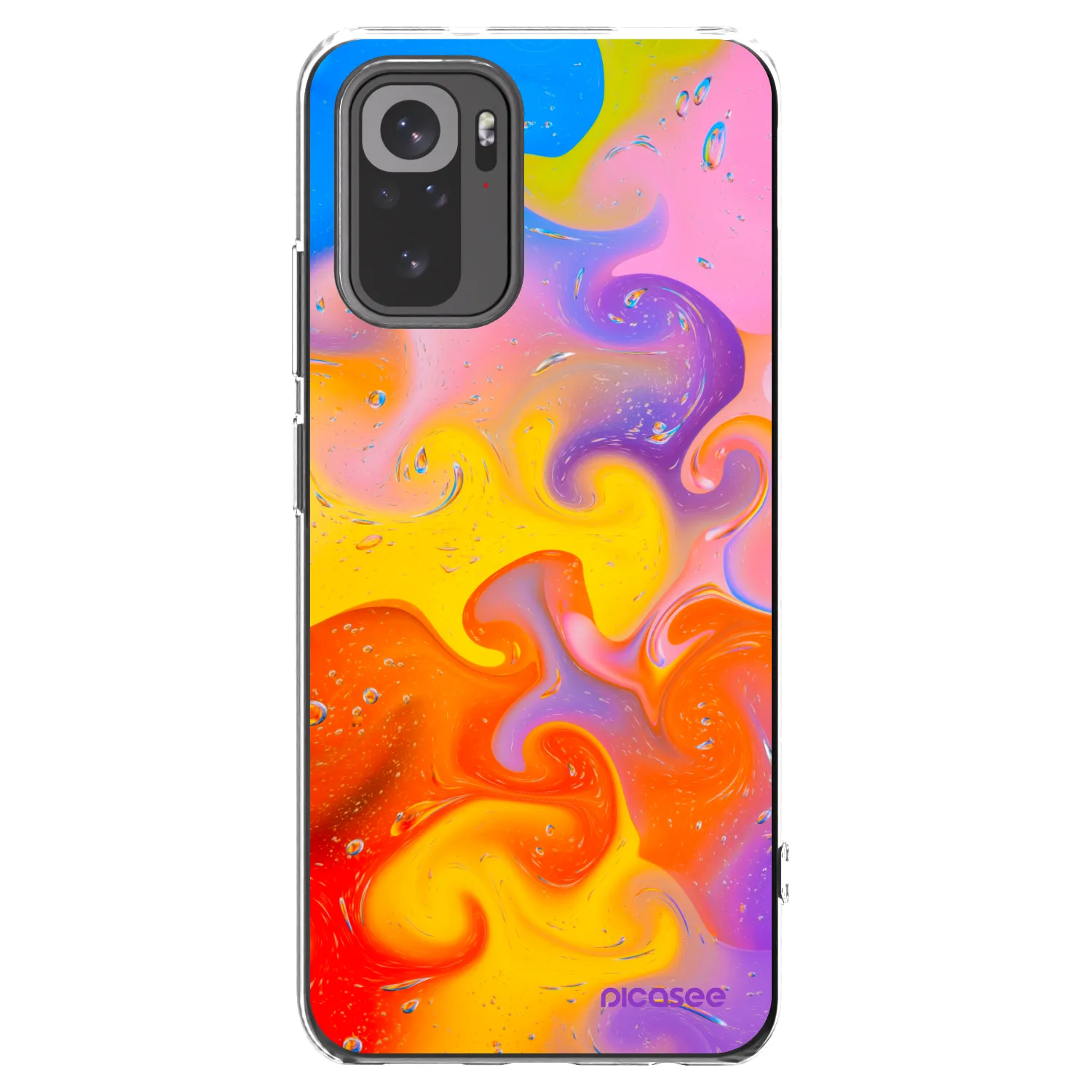 Picasee silikonski prozorni ovitek za Xiaomi Redmi Note 10 - Bubbles