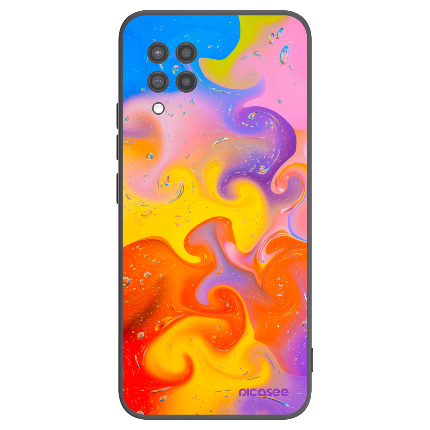 Picasee silikonski črni ovitek za Samsung Galaxy A42 A426B - Bubbles