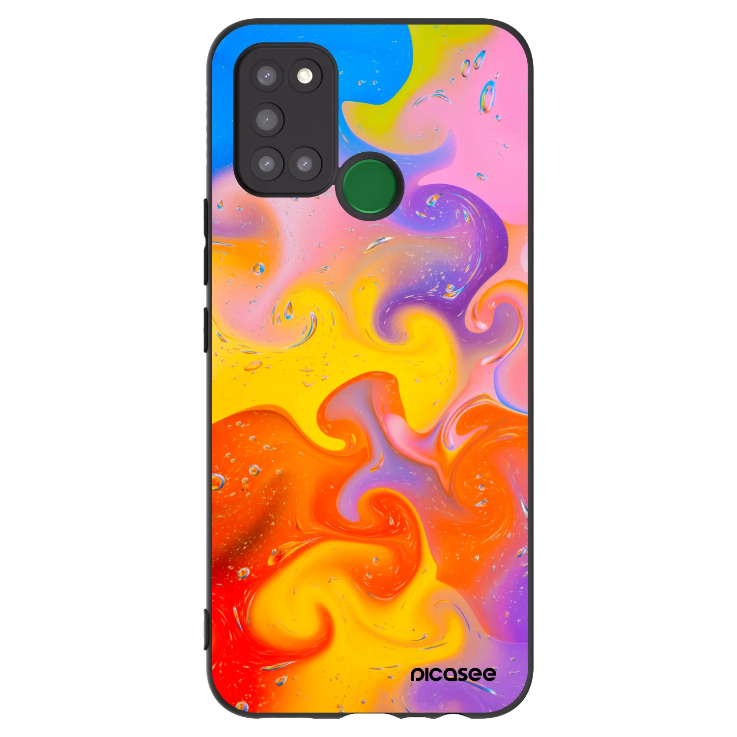 Picasee silikonski črni ovitek za Realme 7i - Bubbles