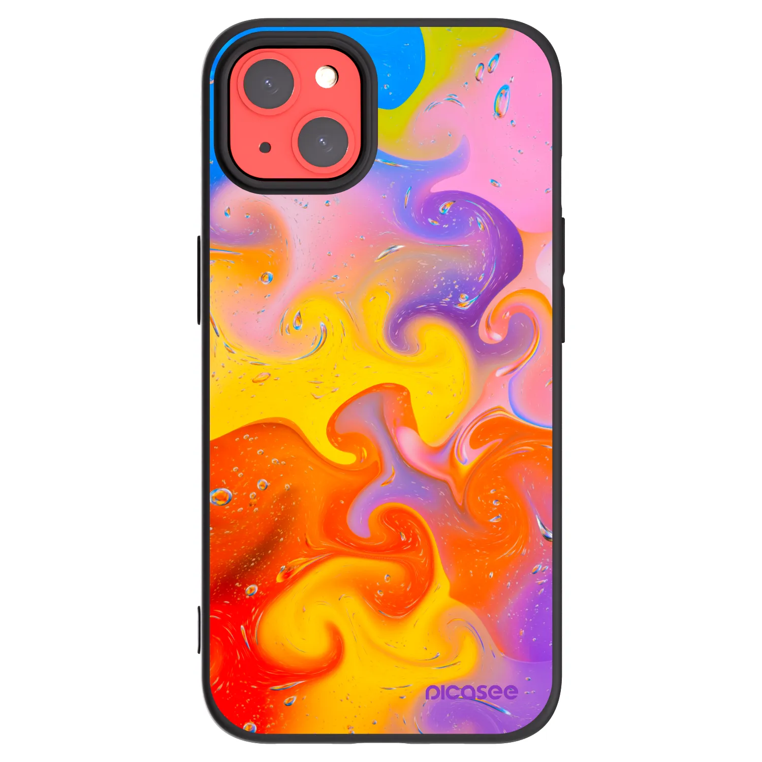 Picasee silikonski črni ovitek za Apple iPhone 13 - Bubbles