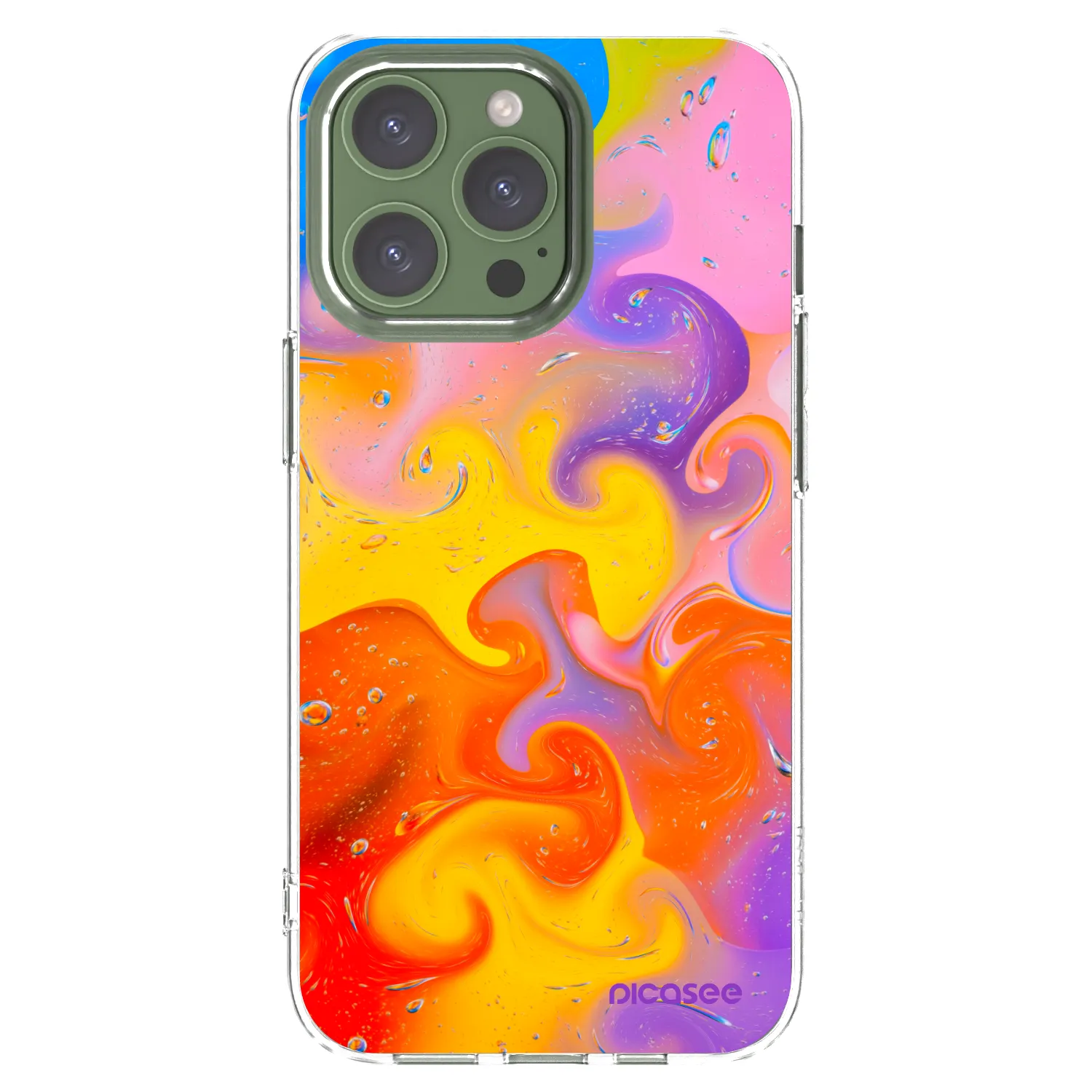 Picasee silikonski prozorni ovitek za Apple iPhone 13 Pro - Bubbles