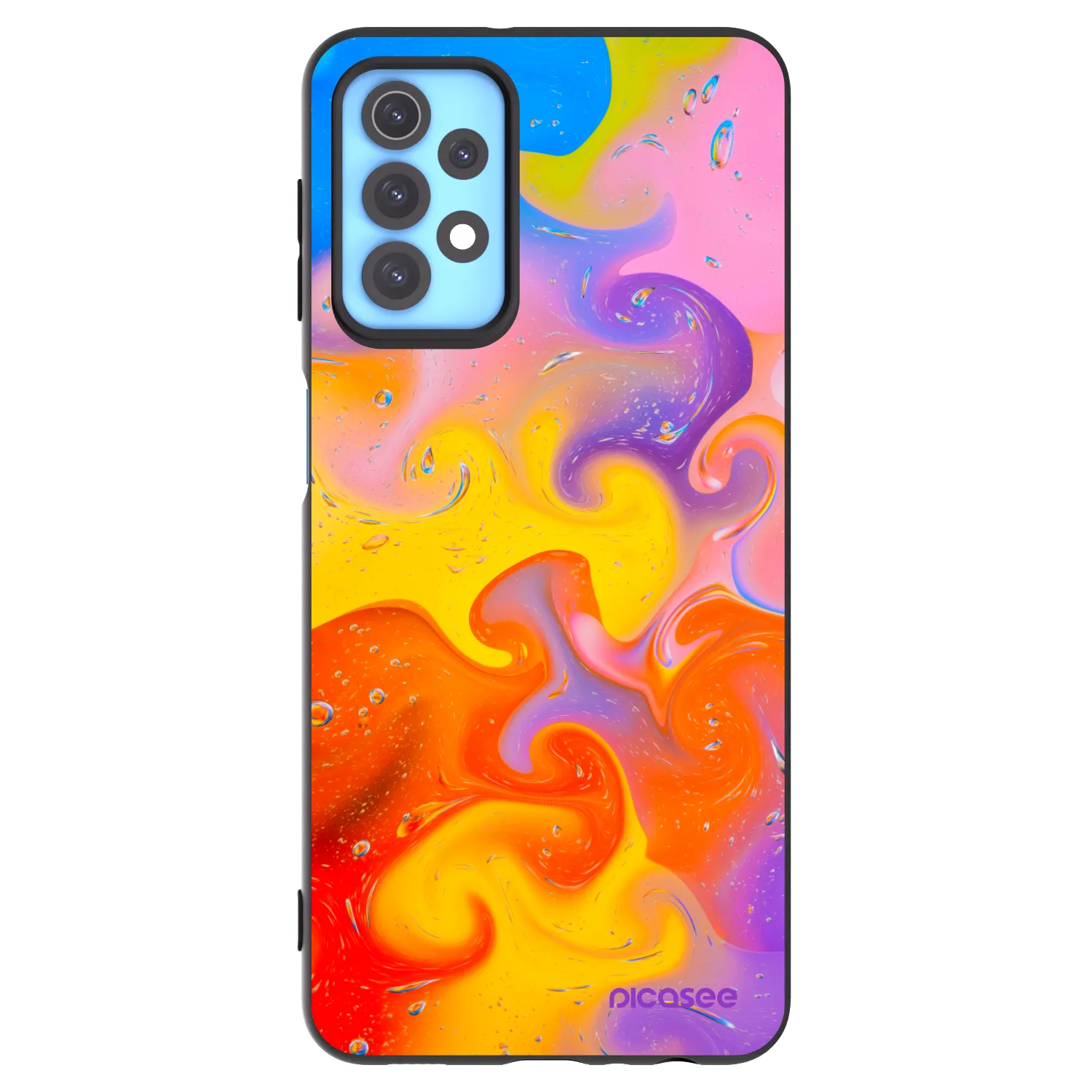 Picasee silikonski črni ovitek za Samsung Galaxy A32 4G SM-A325F - Bubbles