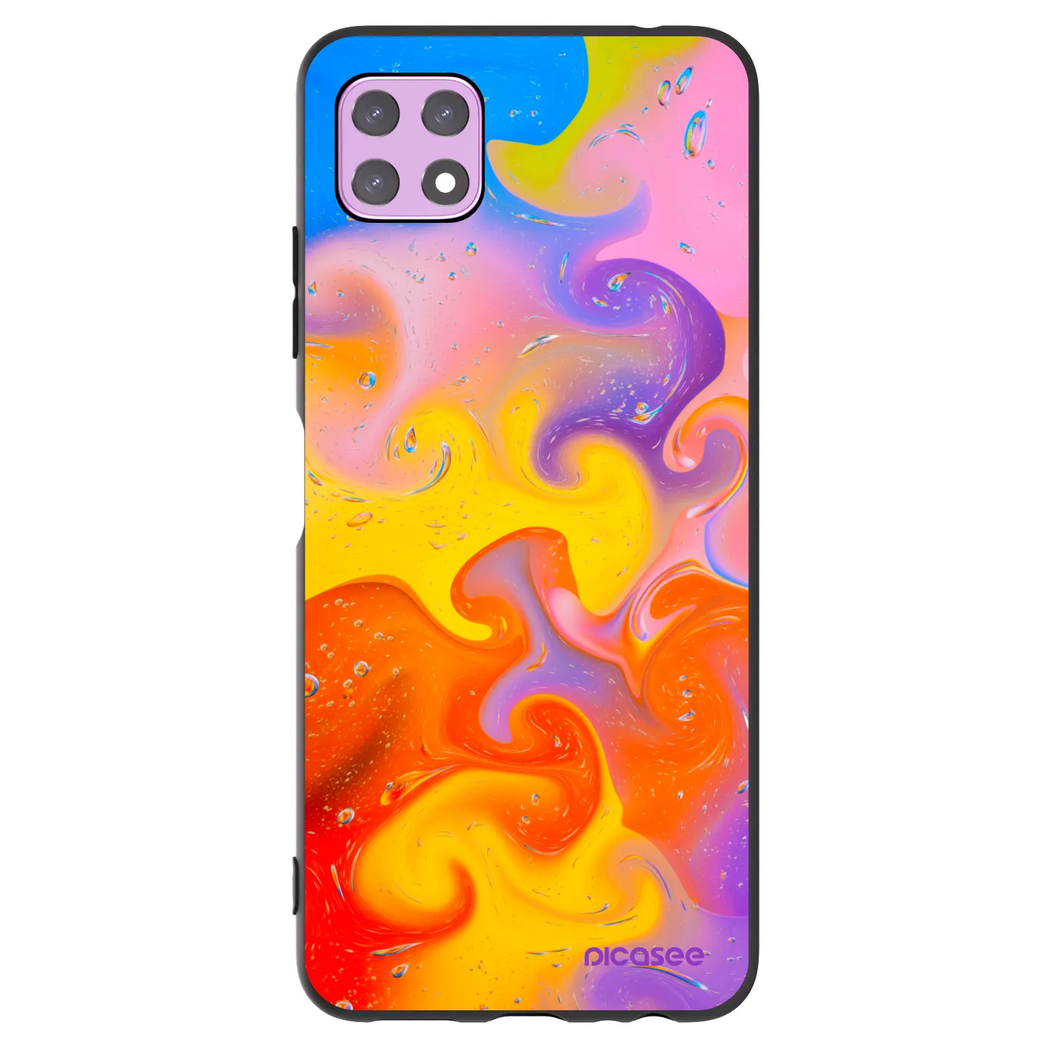 Picasee silikonski črni ovitek za Samsung Galaxy A22 A226B 5G - Bubbles