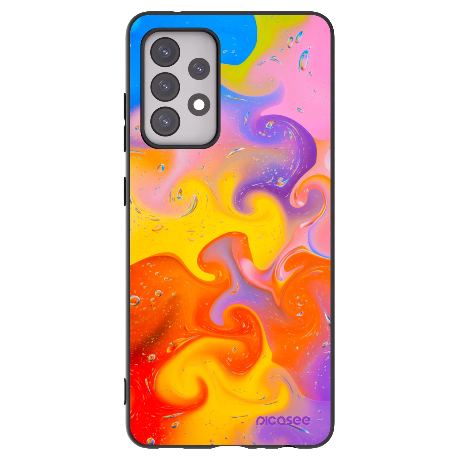 Picasee silikonski črni ovitek za Samsung Galaxy A52s 5G A528B - Bubbles