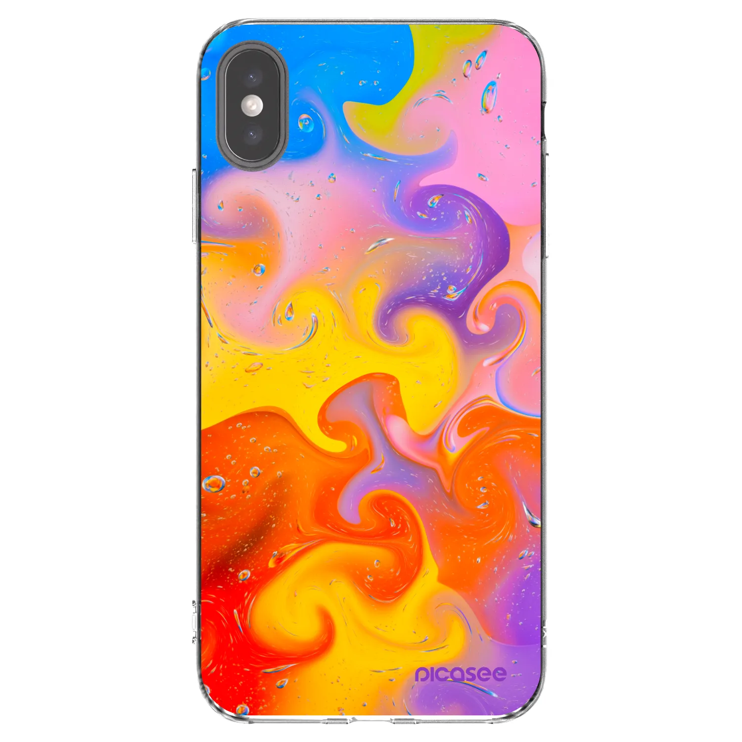Picasee silikonski prozorni ovitek za Apple iPhone XS Max - Bubbles