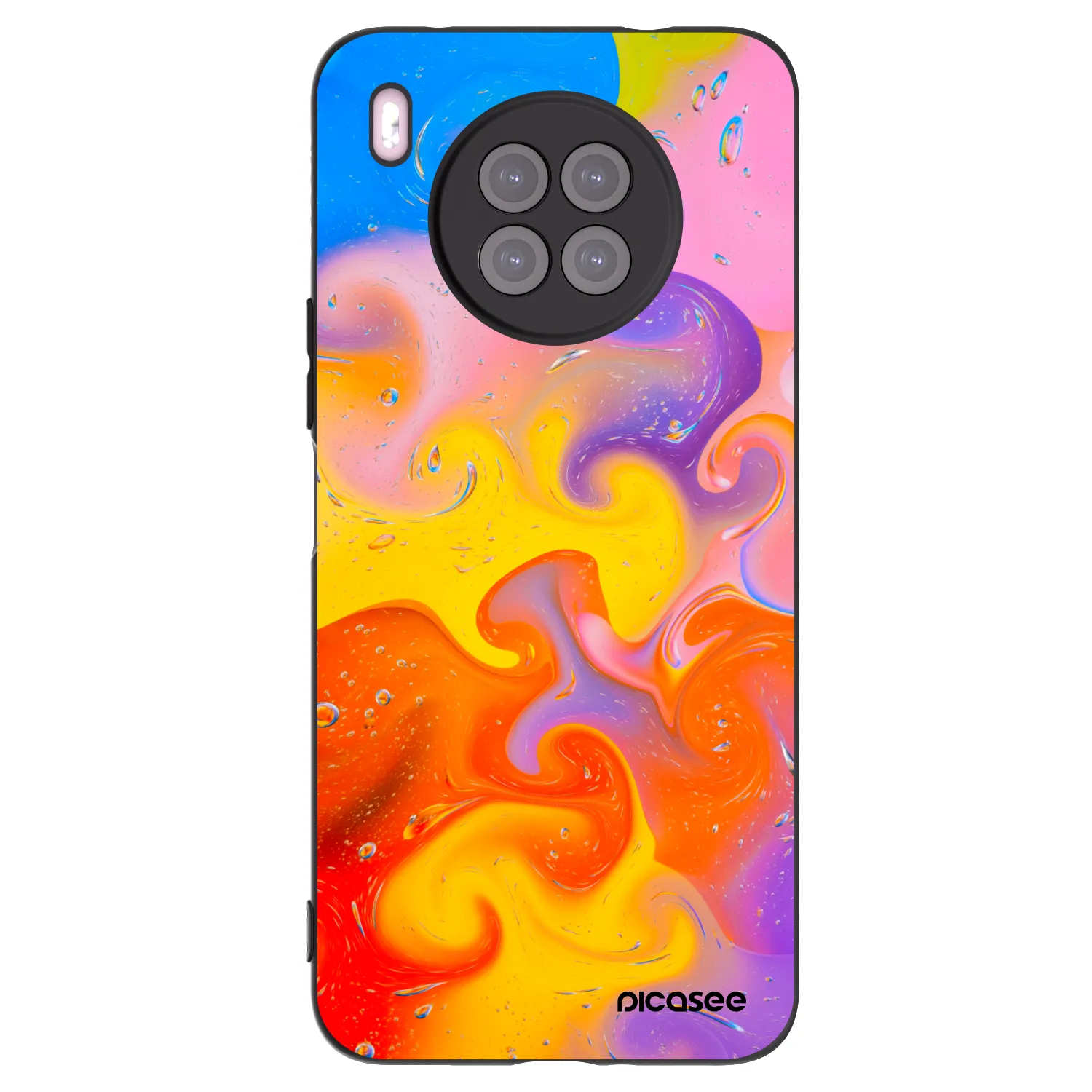 Picasee silikonski črni ovitek za Huawei Nova 8i - Bubbles