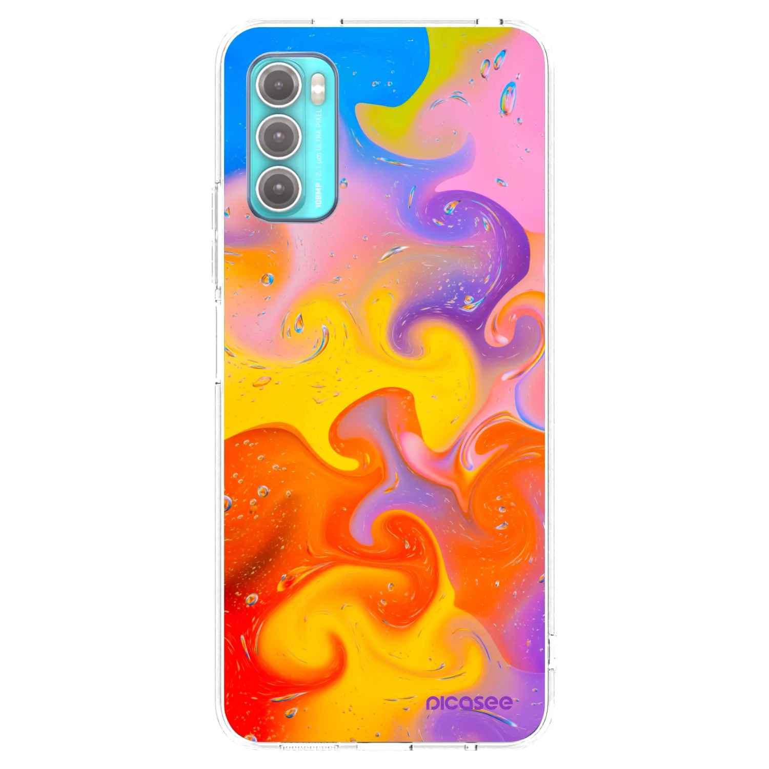 Picasee silikonski prozorni ovitek za Motorola Moto G60 - Bubbles