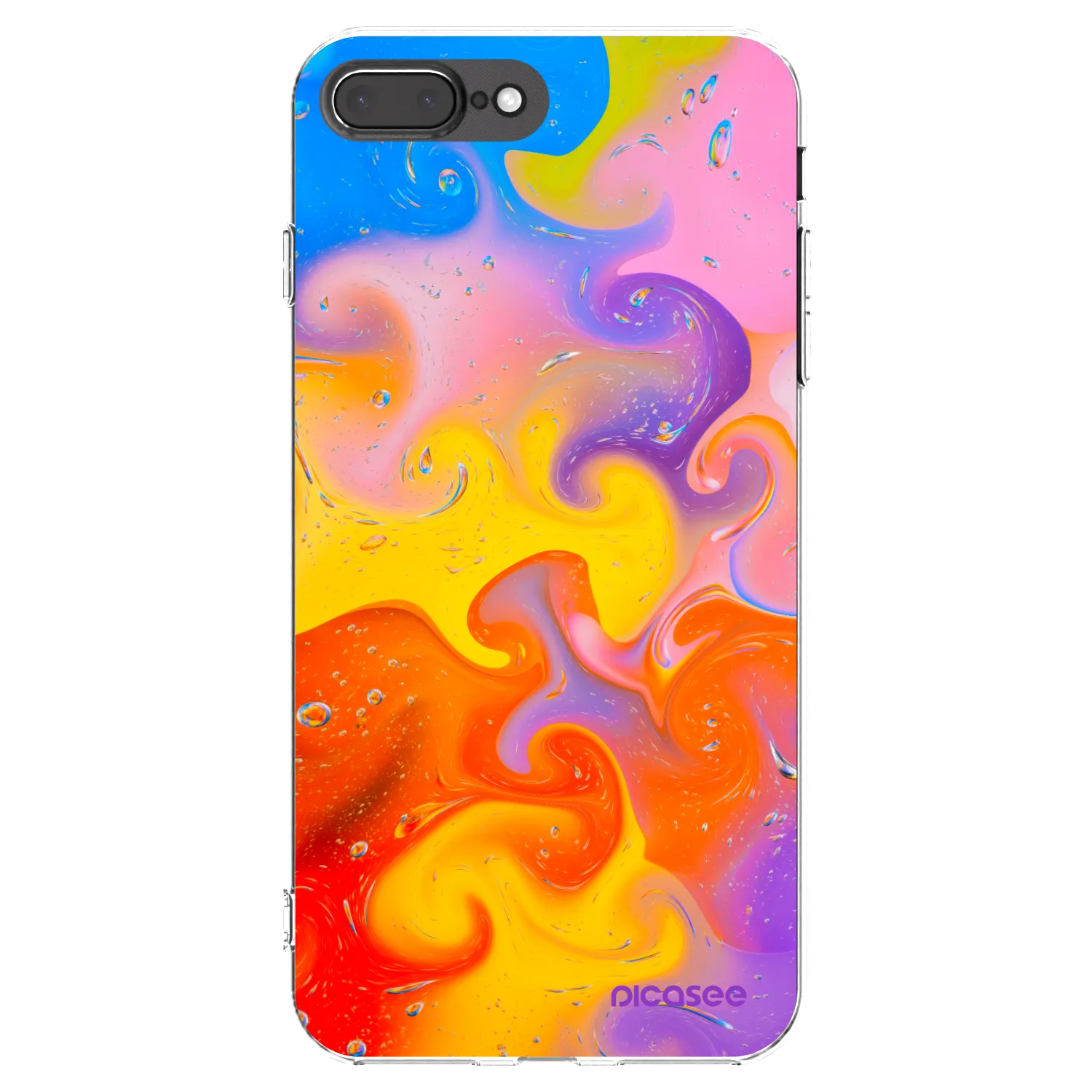 Picasee silikonski prozorni ovitek za Apple iPhone 7 Plus - Bubbles