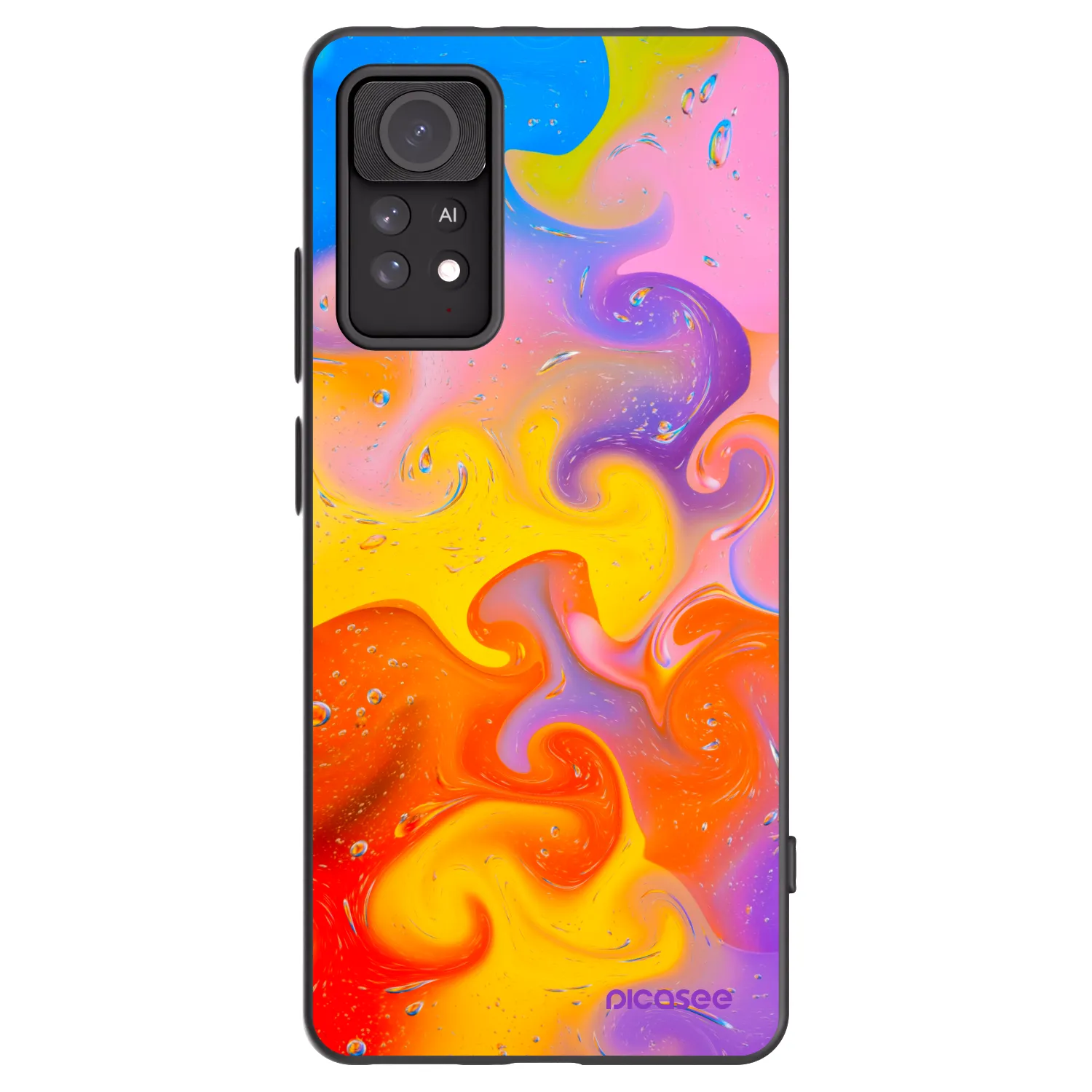 Picasee silikonski črni ovitek za Xiaomi Redmi Note 11 Pro - Bubbles