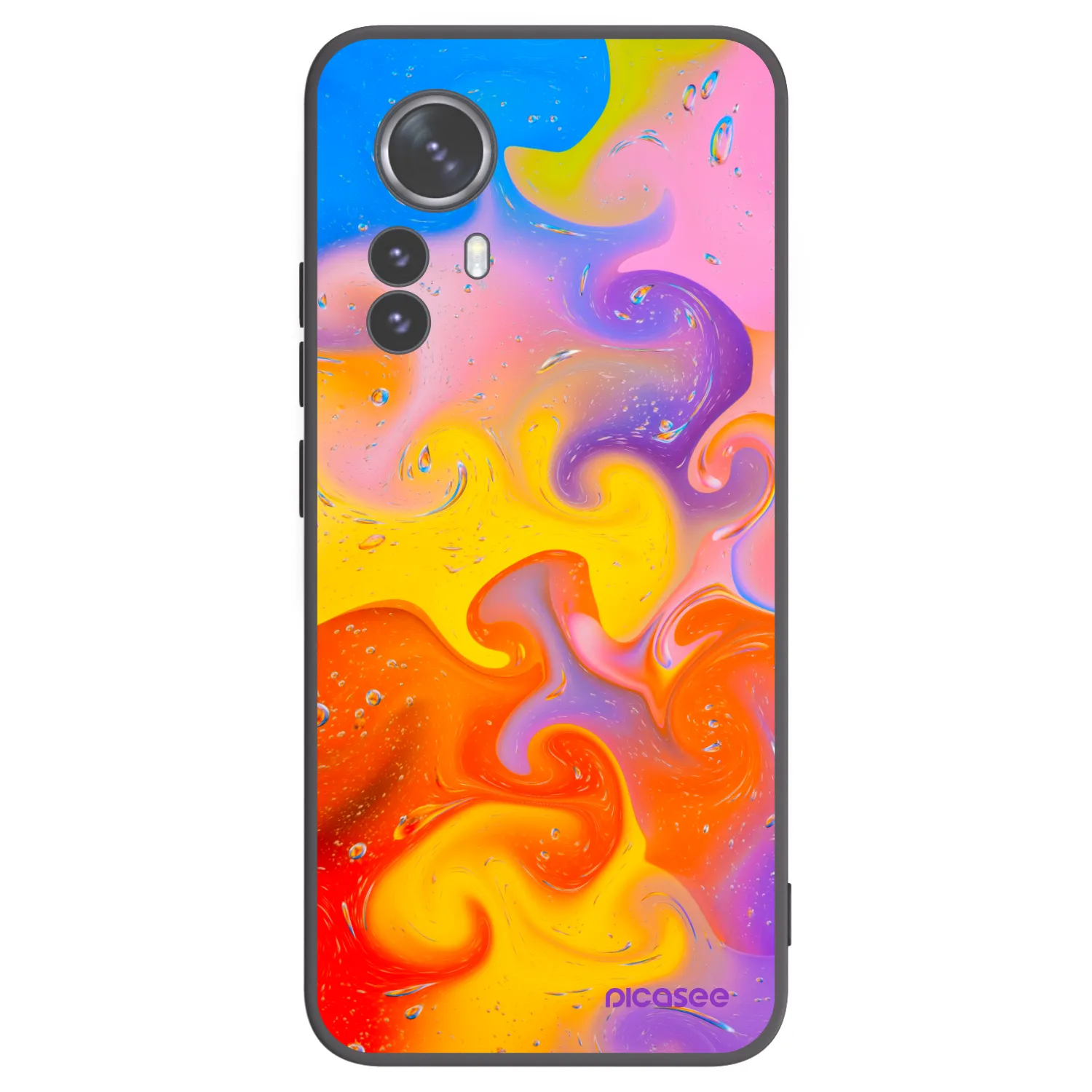 Picasee silikonski črni ovitek za Xiaomi 12 Pro - Bubbles