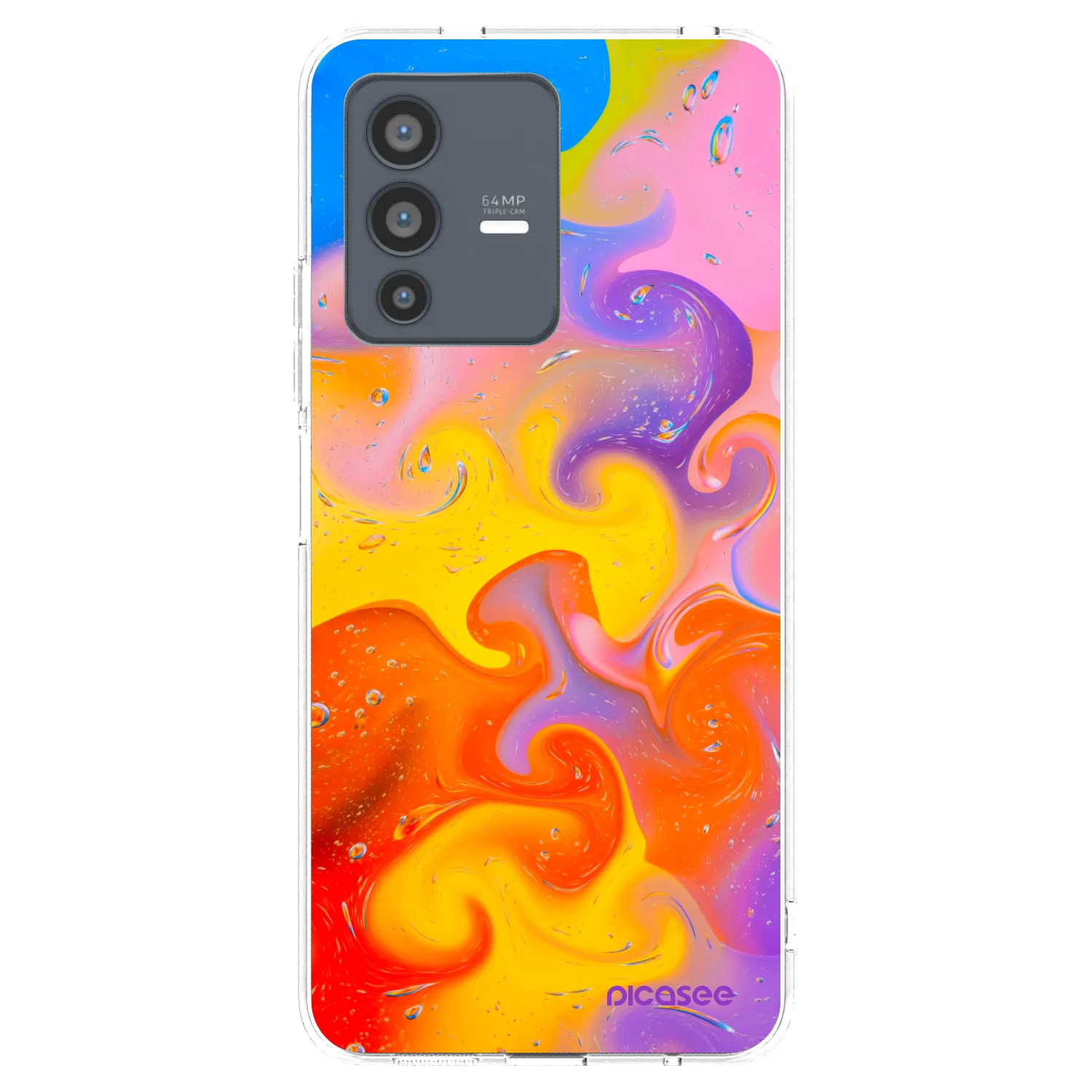 Picasee silikonski prozorni ovitek za Vivo V23 5G - Bubbles