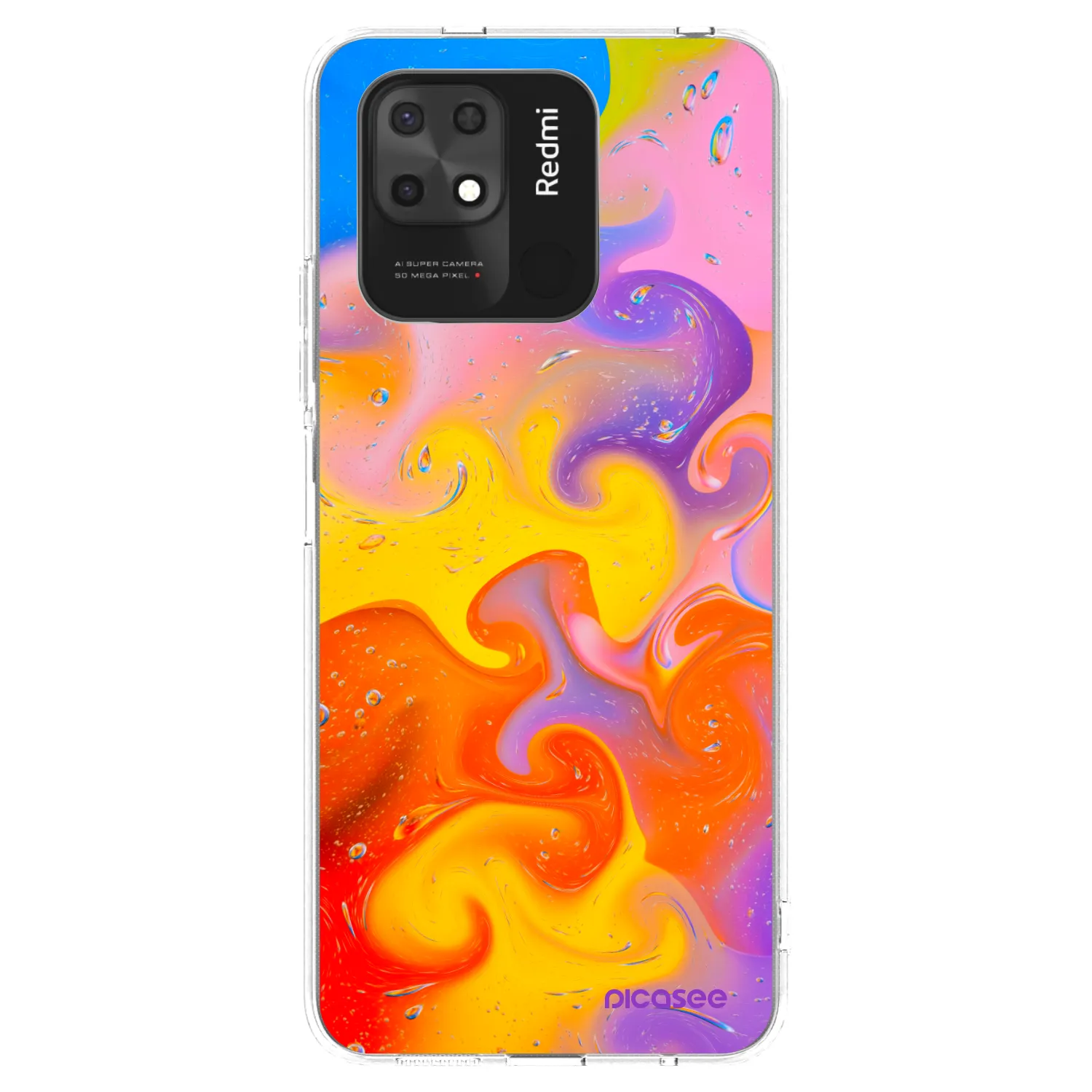 Picasee silikonski prozorni ovitek za Xiaomi Redmi 10C - Bubbles