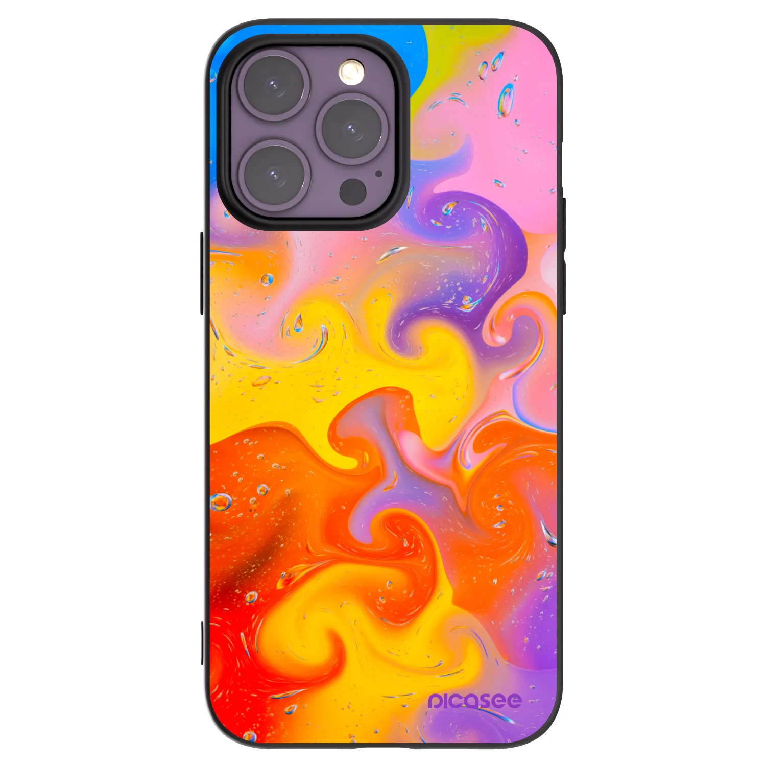 Picasee silikonski črni ovitek za Apple iPhone 14 Pro Max - Bubbles