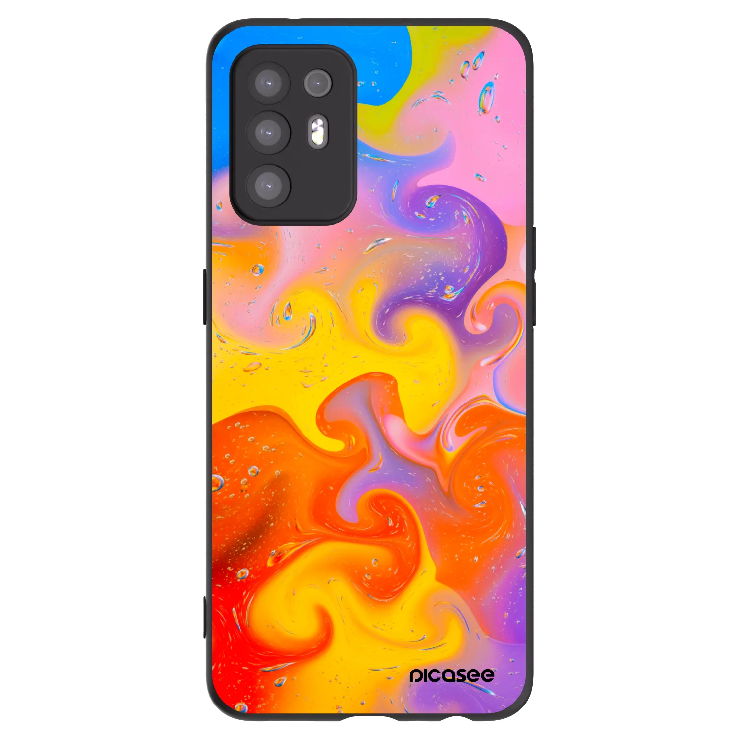 Picasee silikonski črni ovitek za OPPO A94 5G - Bubbles