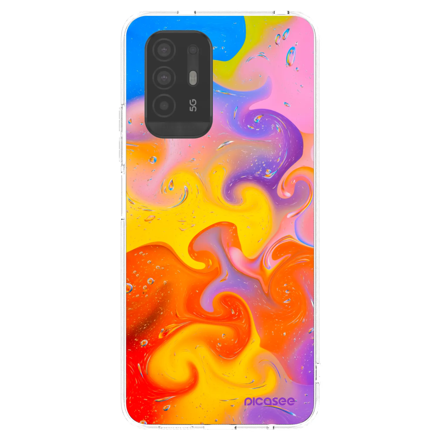 Picasee silikonski prozorni ovitek za OPPO A94 5G - Bubbles