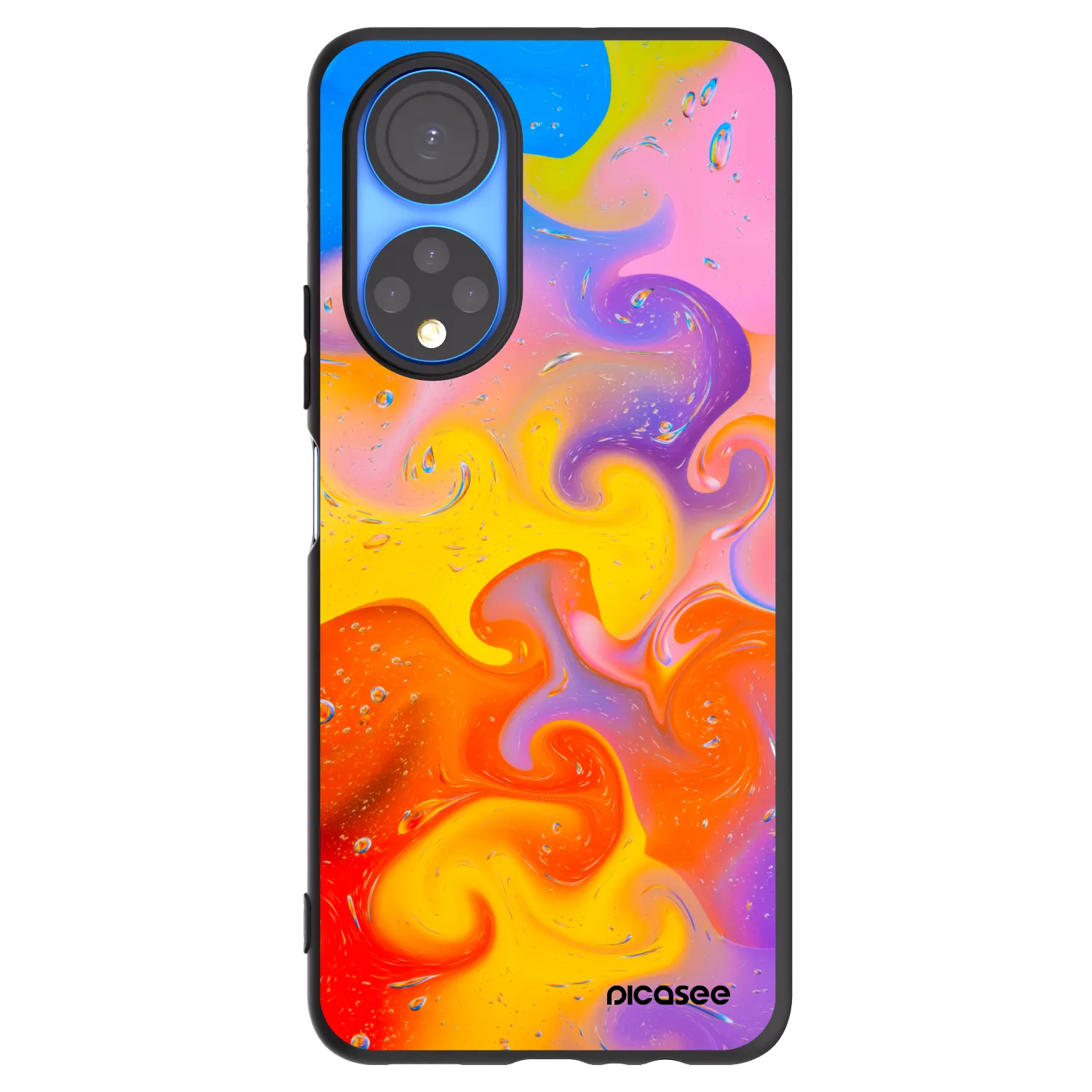 Picasee silikonski črni ovitek za Honor X7 - Bubbles