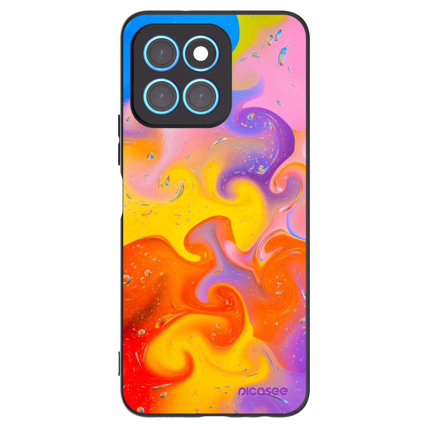 Picasee silikonski črni ovitek za Honor X6 - Bubbles