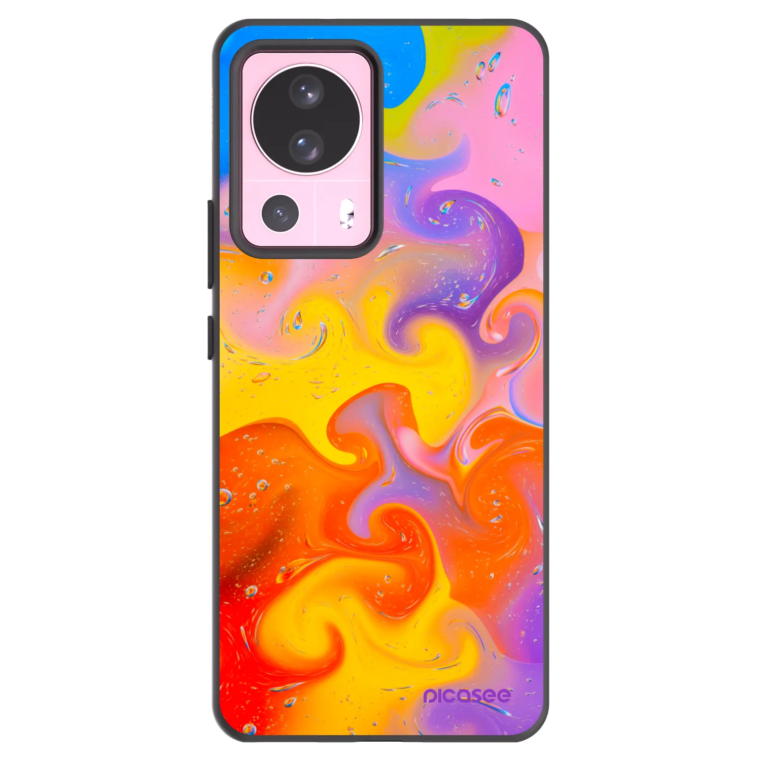 Picasee silikonski črni ovitek za Xiaomi 13 Lite - Bubbles