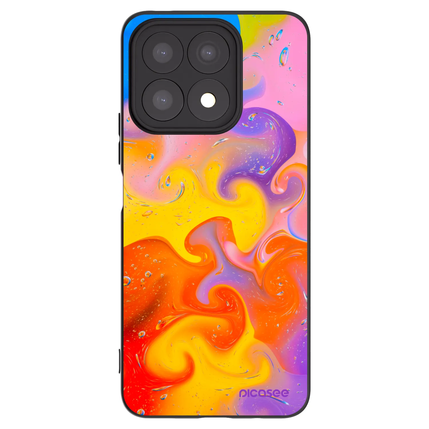 Picasee silikonski črni ovitek za Honor X8a - Bubbles
