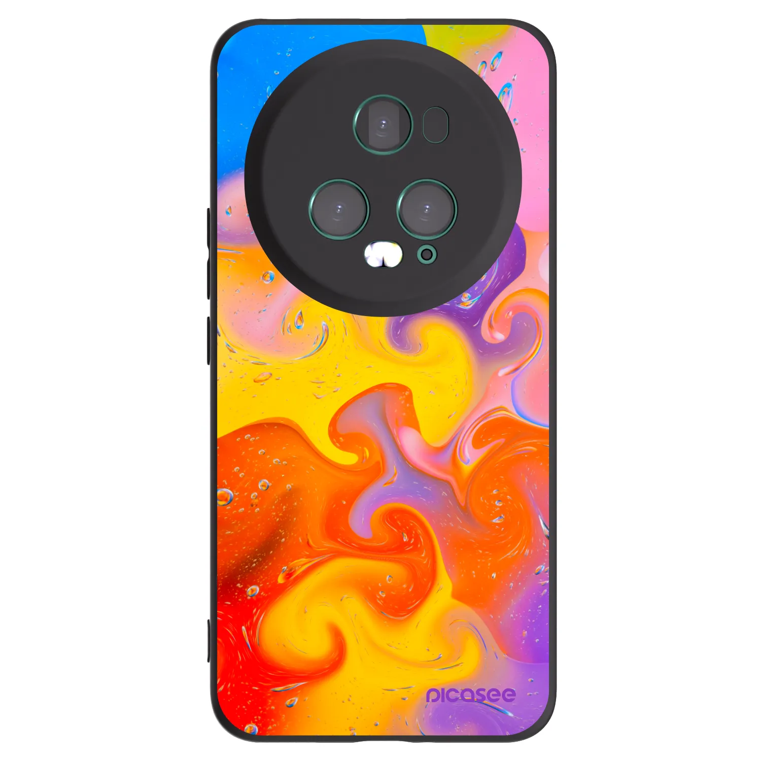 Picasee silikonski črni ovitek za Honor Magic5 Pro - Bubbles