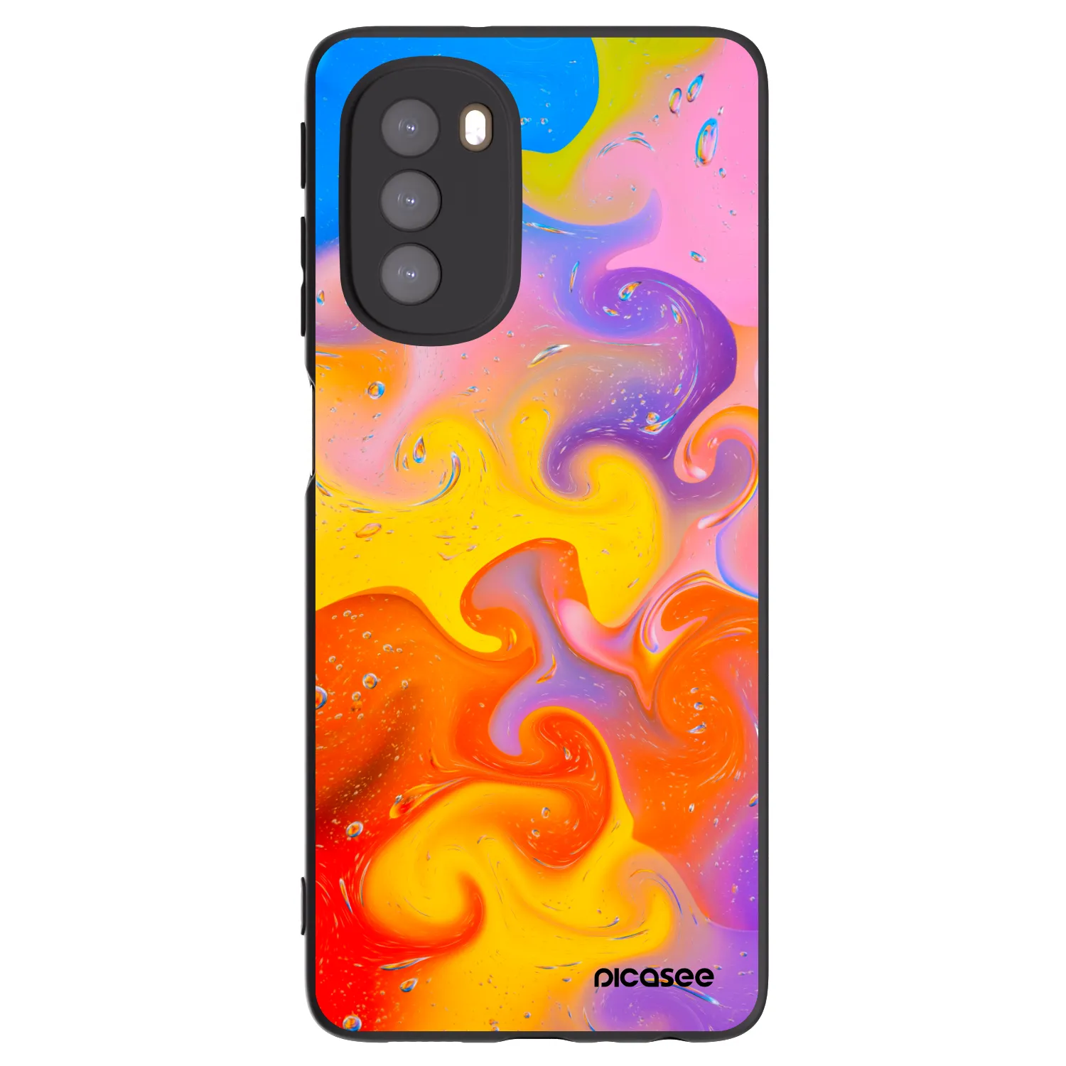 Picasee silikonski črni ovitek za Motorola Moto G51 - Bubbles