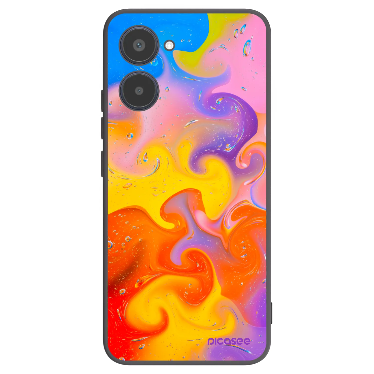 Picasee silikonski črni ovitek za Realme 10 4G - Bubbles