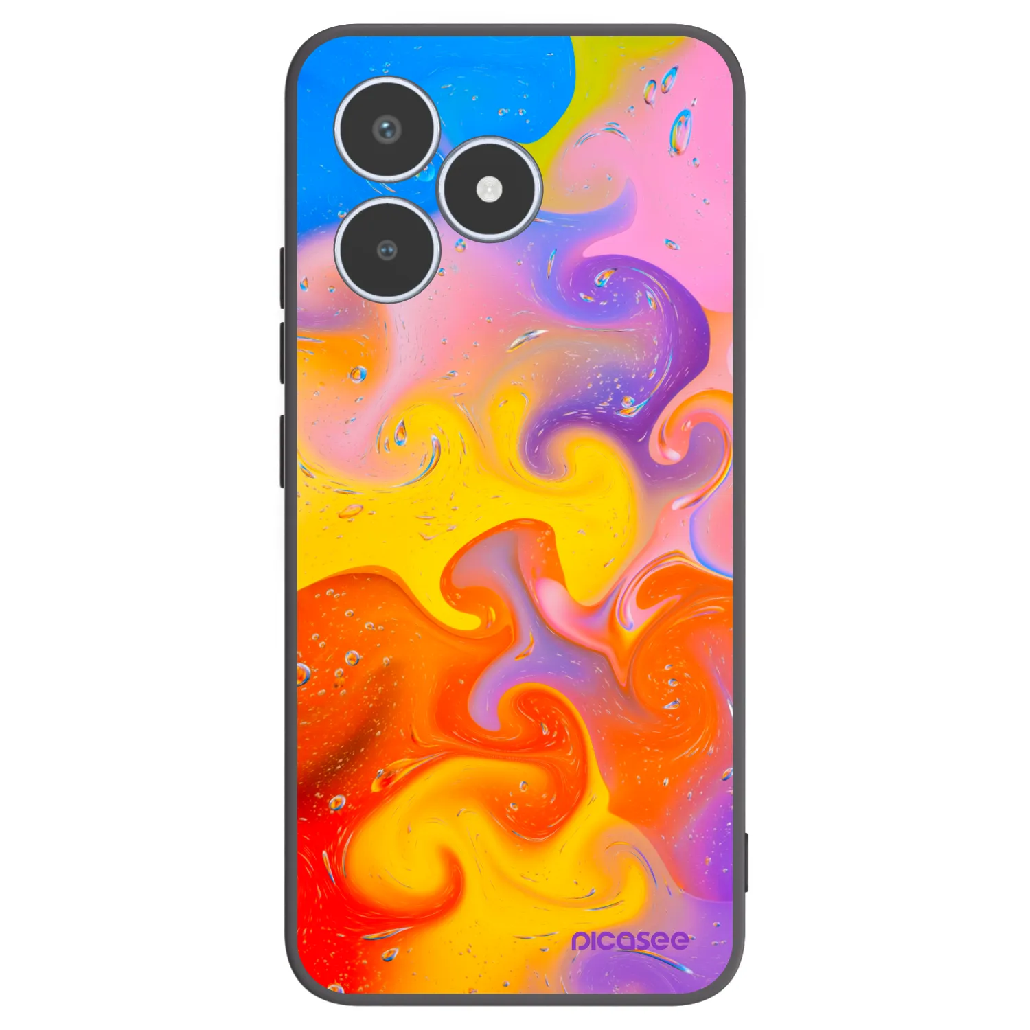 Picasee silikonski črni ovitek za Realme C53 - Bubbles