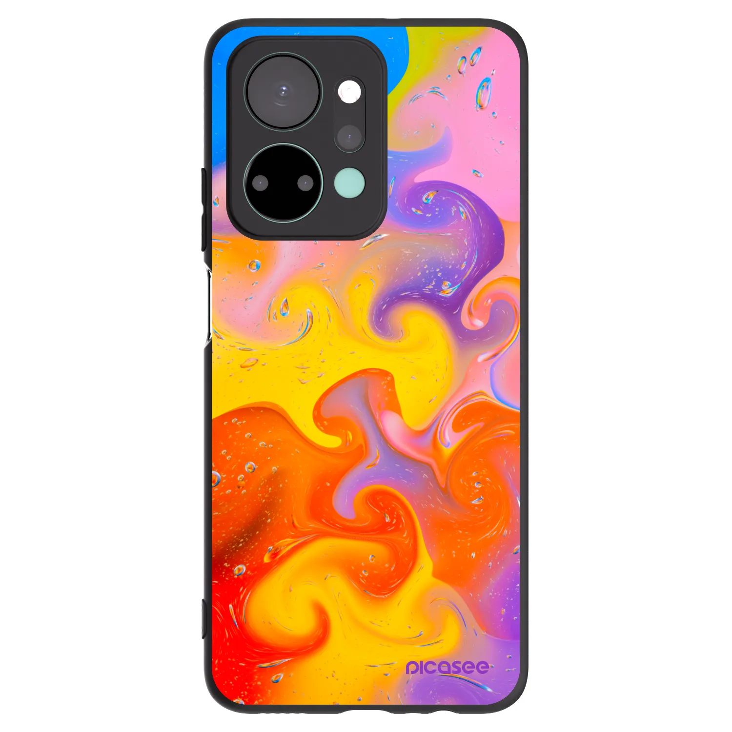 Picasee silikonski črni ovitek za Honor X7a - Bubbles