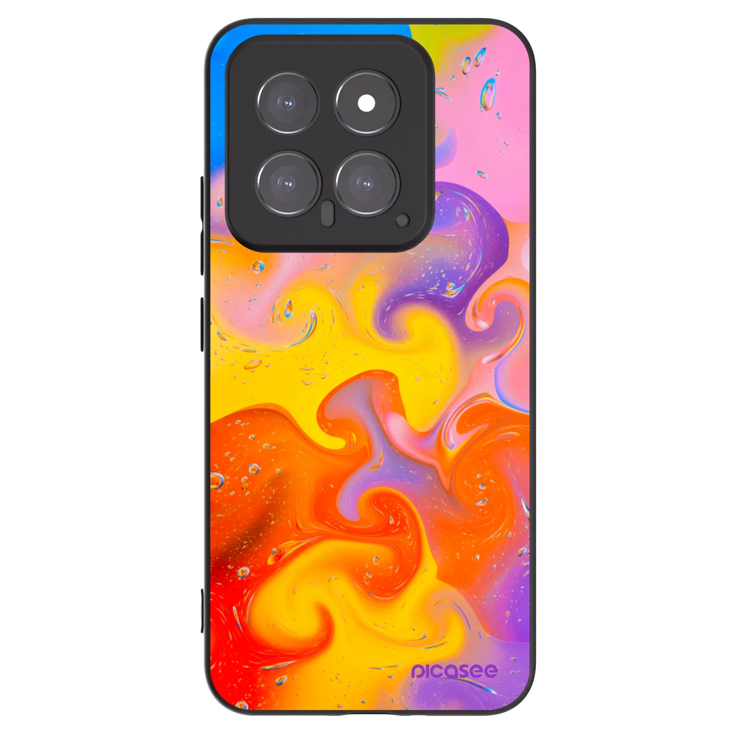 Picasee silikonski črni ovitek za Xiaomi 14 - Bubbles