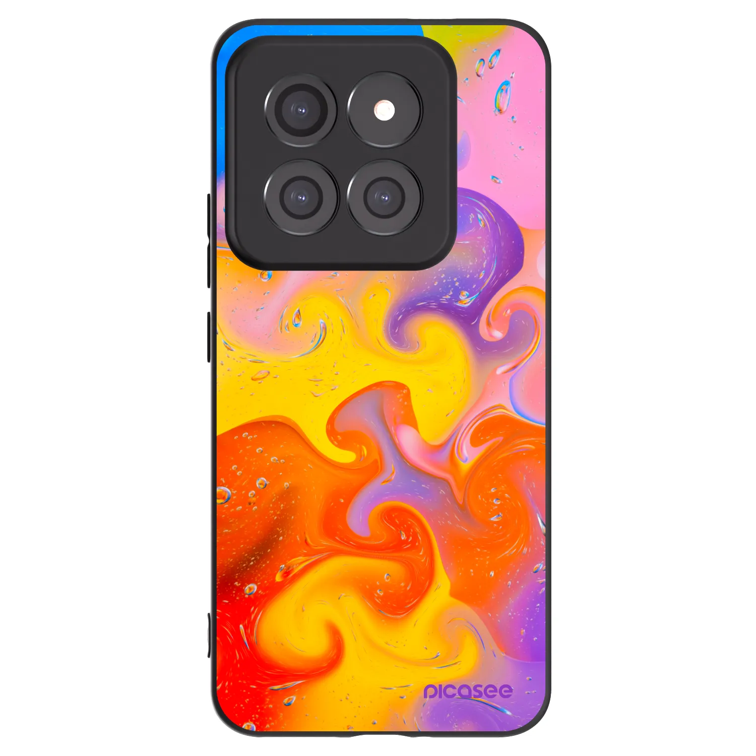 Picasee silikonski črni ovitek za Xiaomi 14 Pro - Bubbles