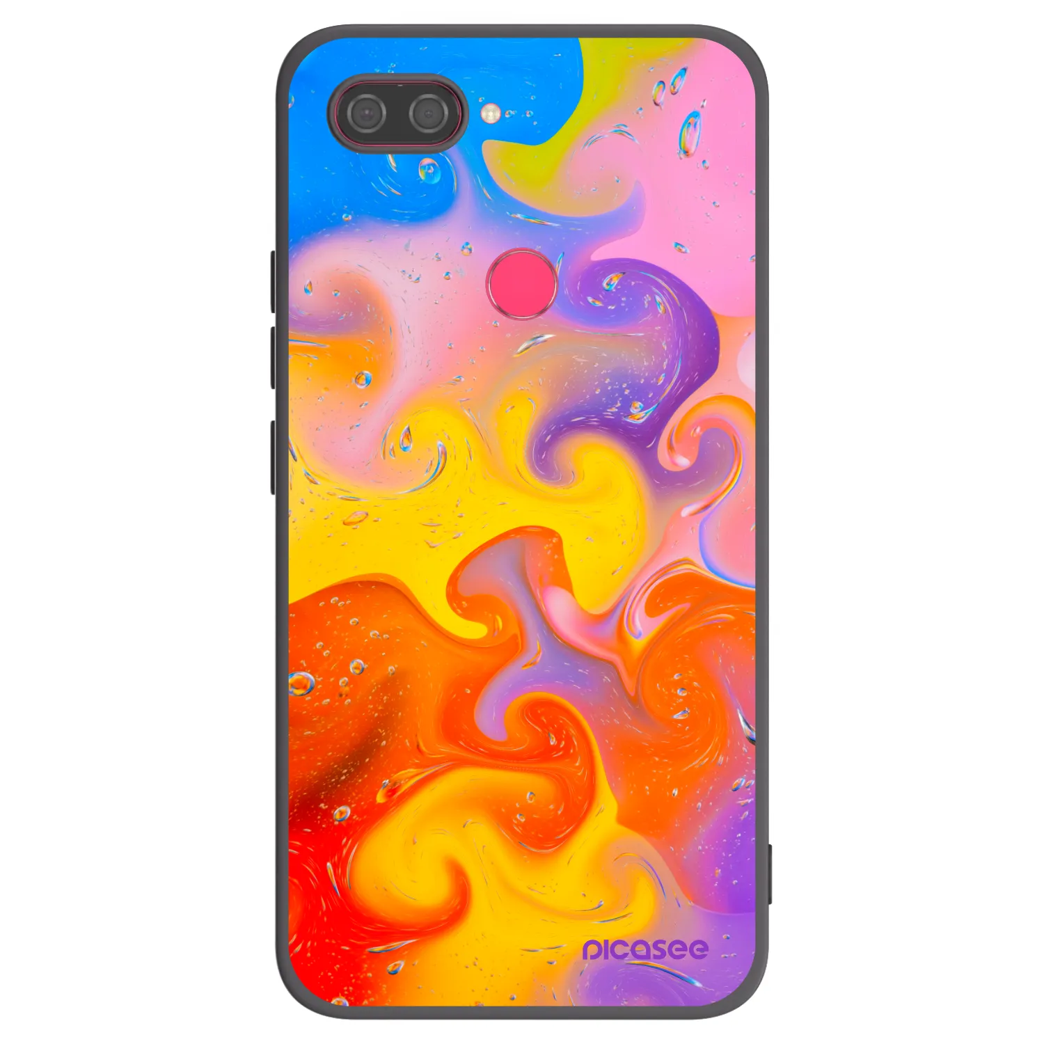 Picasee silikonski črni ovitek za Xiaomi Mi 8 Lite - Bubbles
