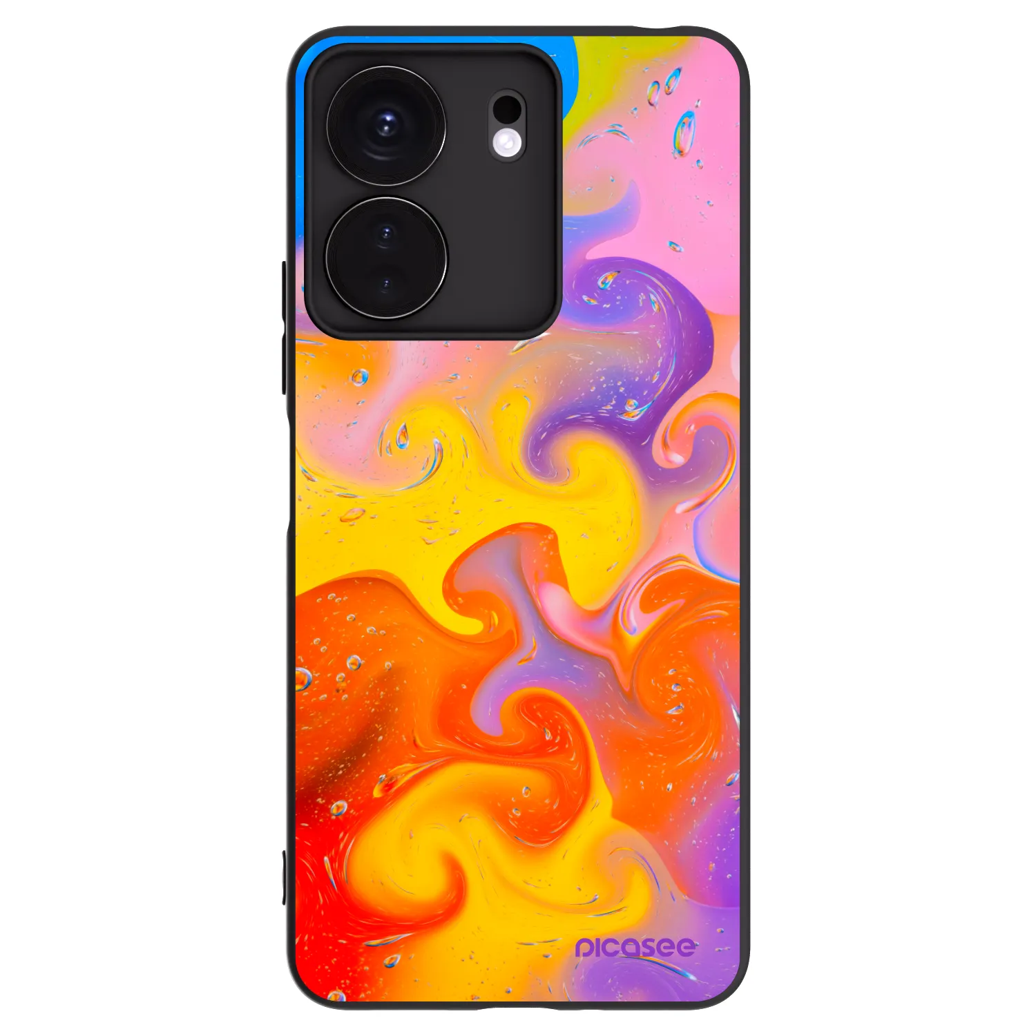 Picasee silikonski črni ovitek za Xiaomi Redmi 13C 4G - Bubbles