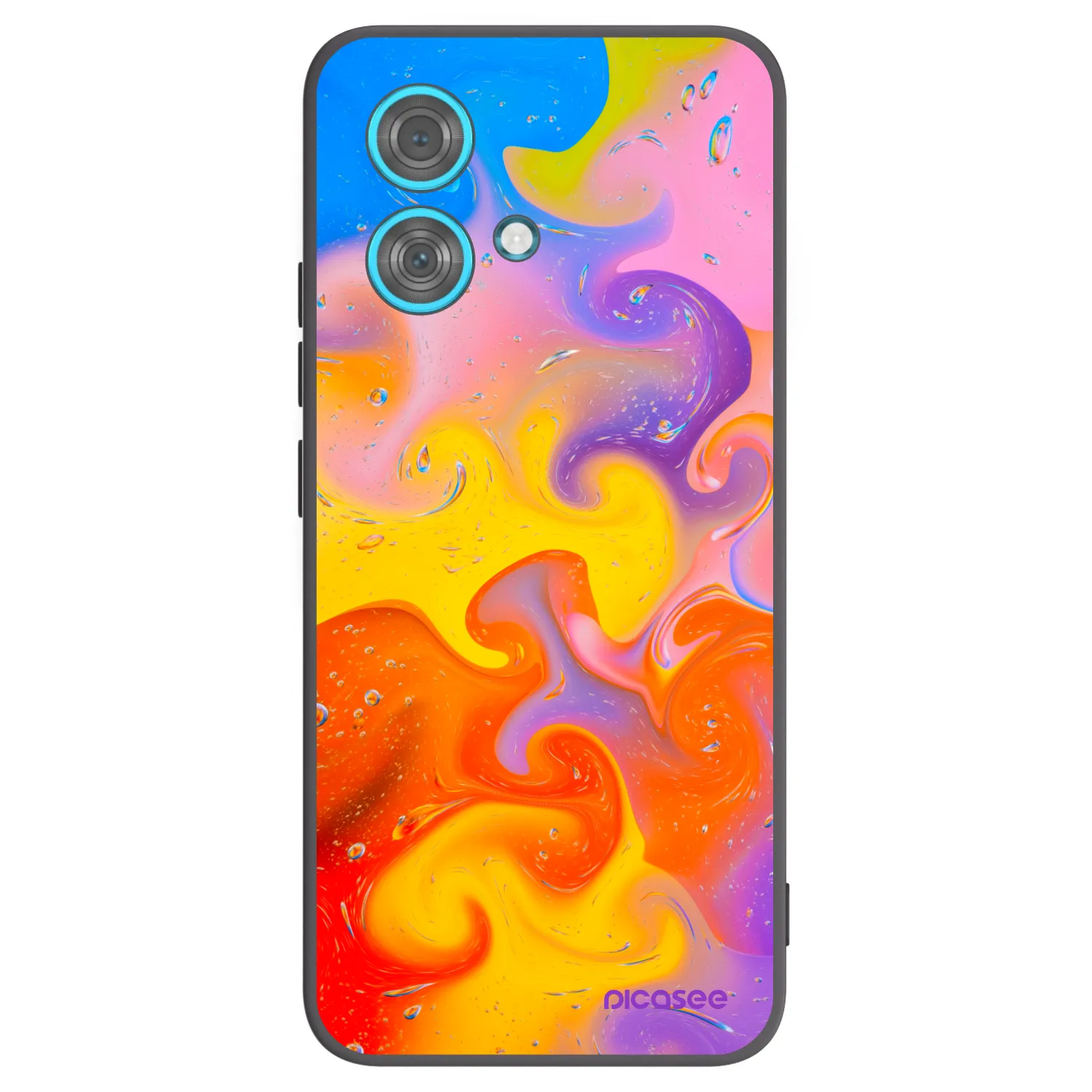 Picasee silikonski črni ovitek za Motorola Edge 40 Neo - Bubbles