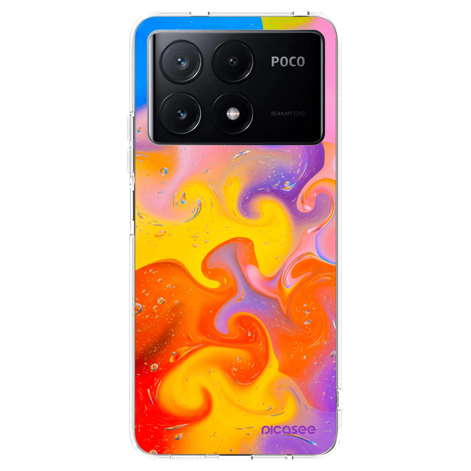 Picasee silikonski prozorni ovitek za Xiaomi Poco X6 Pro - Bubbles