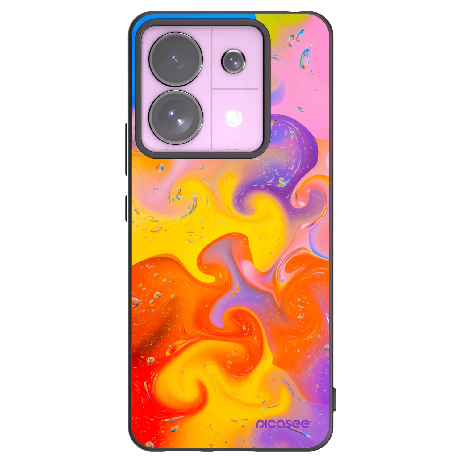 Picasee silikonski črni ovitek za Xiaomi Redmi Note 13 Pro 5G - Bubbles
