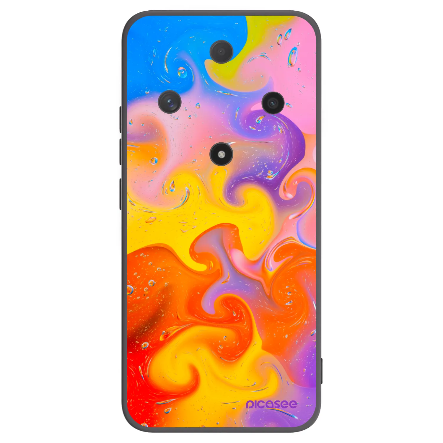 Picasee silikonski črni ovitek za Honor Magic6 Lite 5G - Bubbles