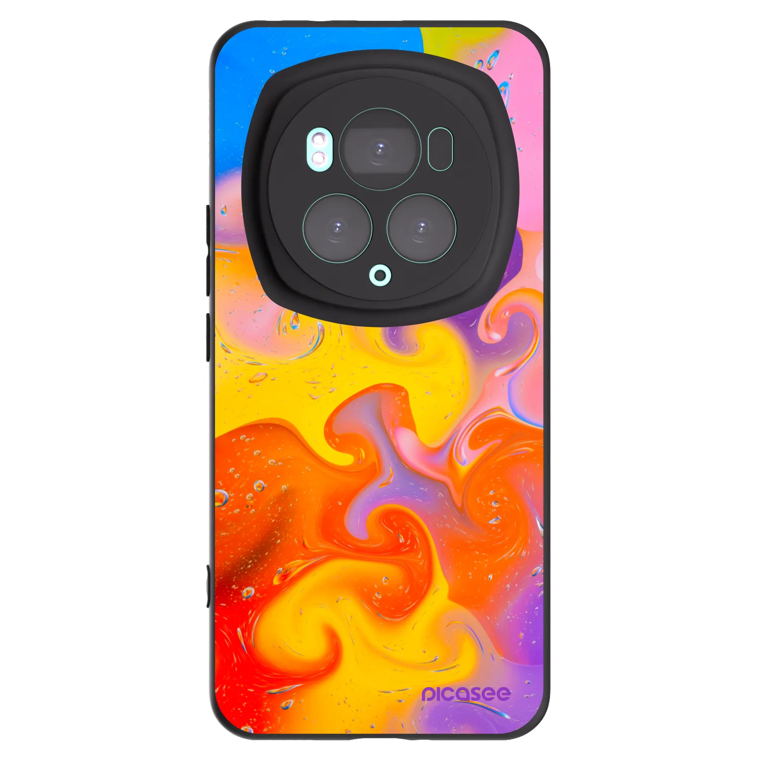 Picasee silikonski črni ovitek za Honor Magic6 Pro - Bubbles