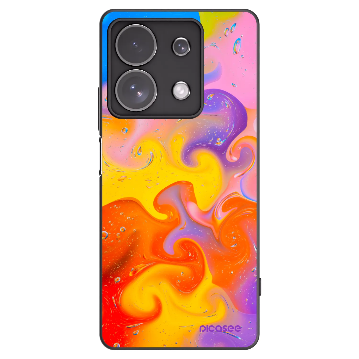 Picasee silikonski črni ovitek za Xiaomi Redmi Note 13 Pro 4G - Bubbles