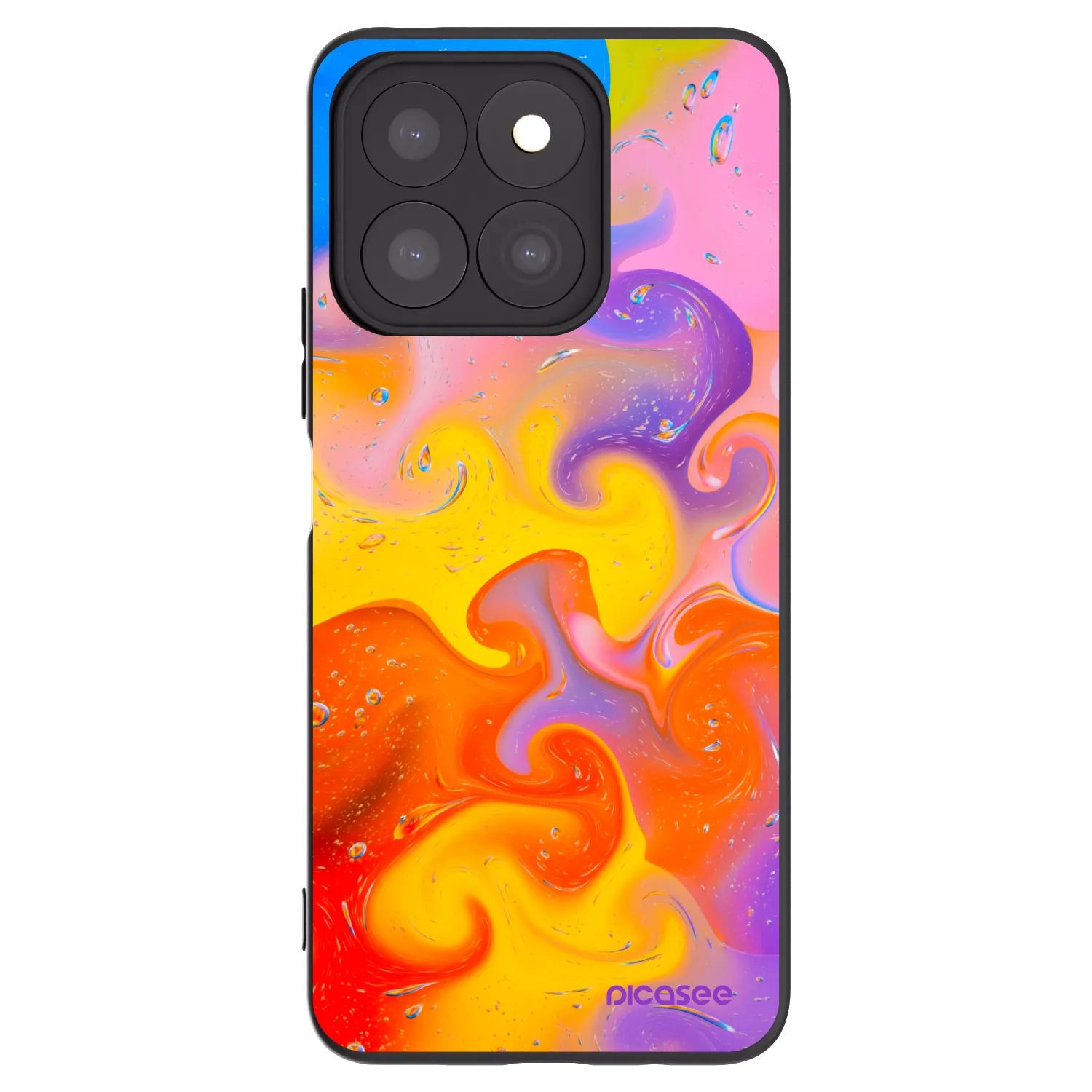Picasee silikonski črni ovitek za Honor X8b - Bubbles