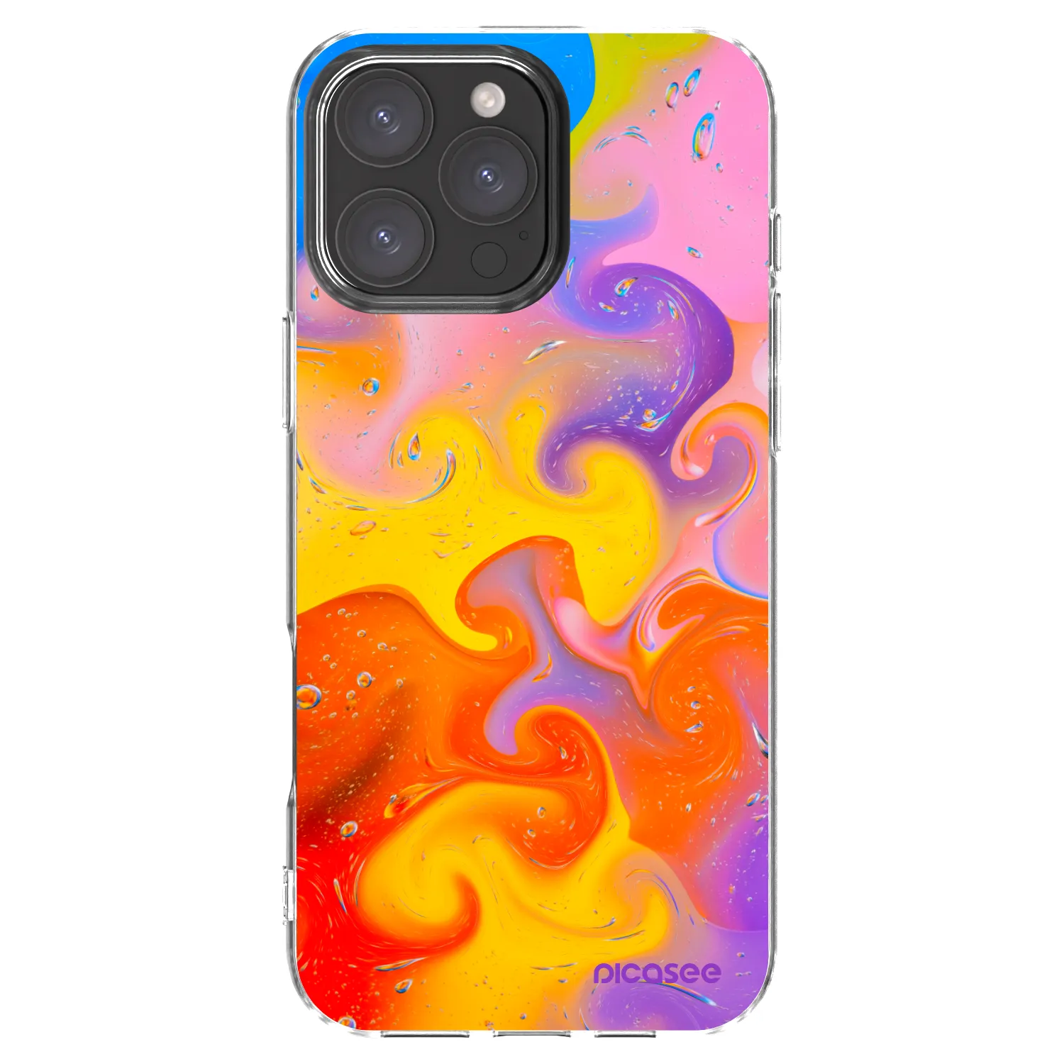 Picasee silikonski prozorni ovitek za Apple iPhone 16 Pro Max - Bubbles