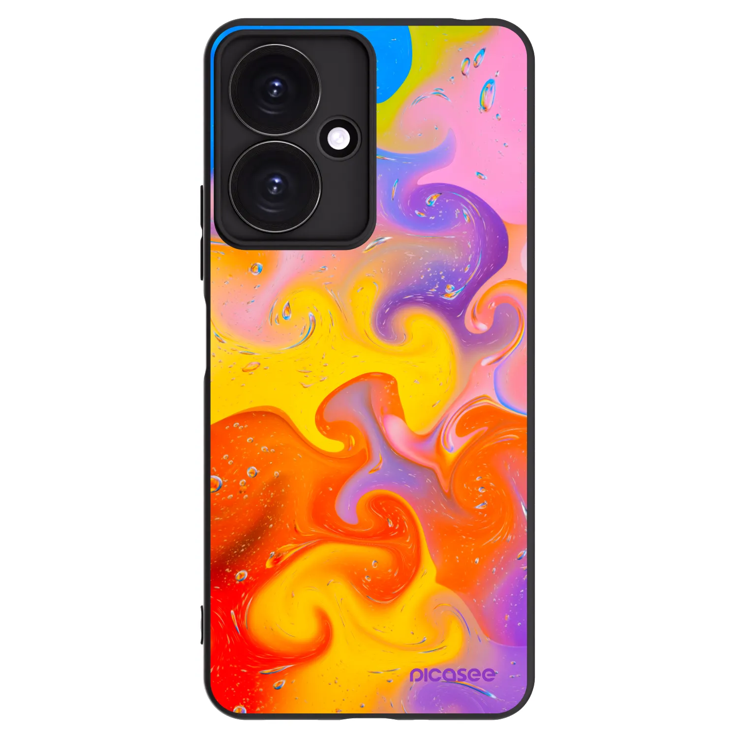 Picasee silikonski črni ovitek za Xiaomi Redmi 13C 5G - Bubbles