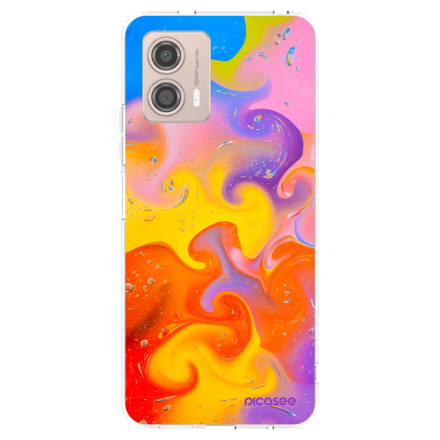 Picasee silikonski prozorni ovitek za Motorola Moto G53 5G - Bubbles