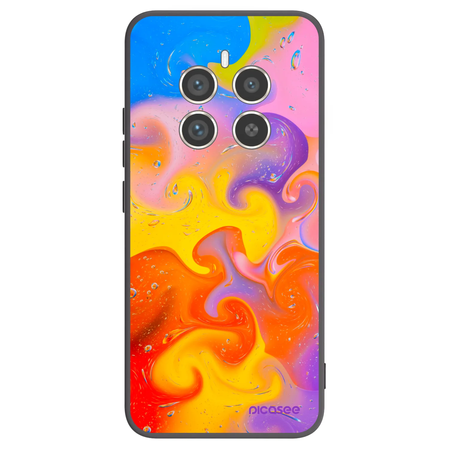 Picasee silikonski črni ovitek za Realme 12 Pro 5G - Bubbles