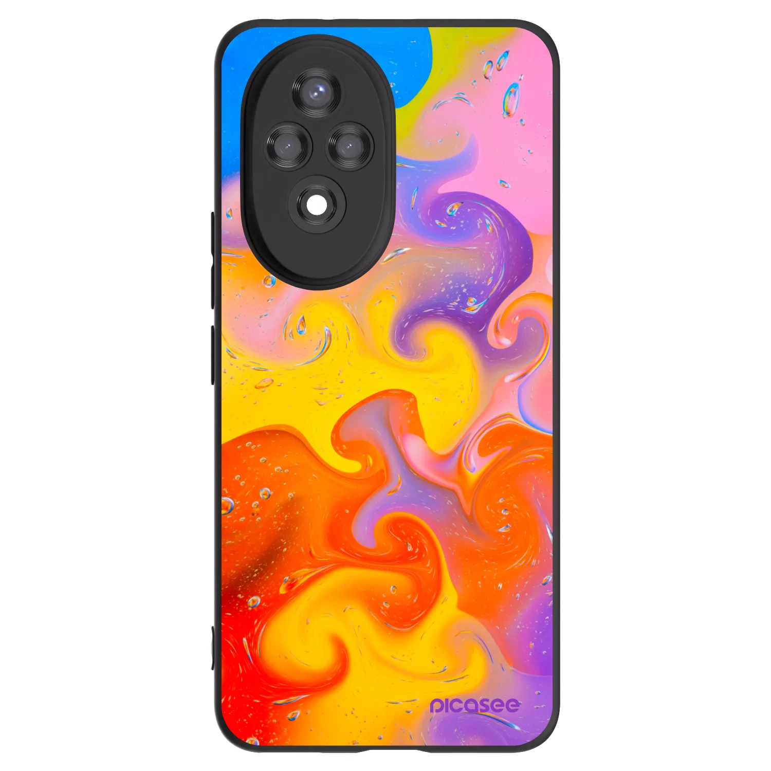 Picasee silikonski črni ovitek za Honor 200 Pro 5G - Bubbles