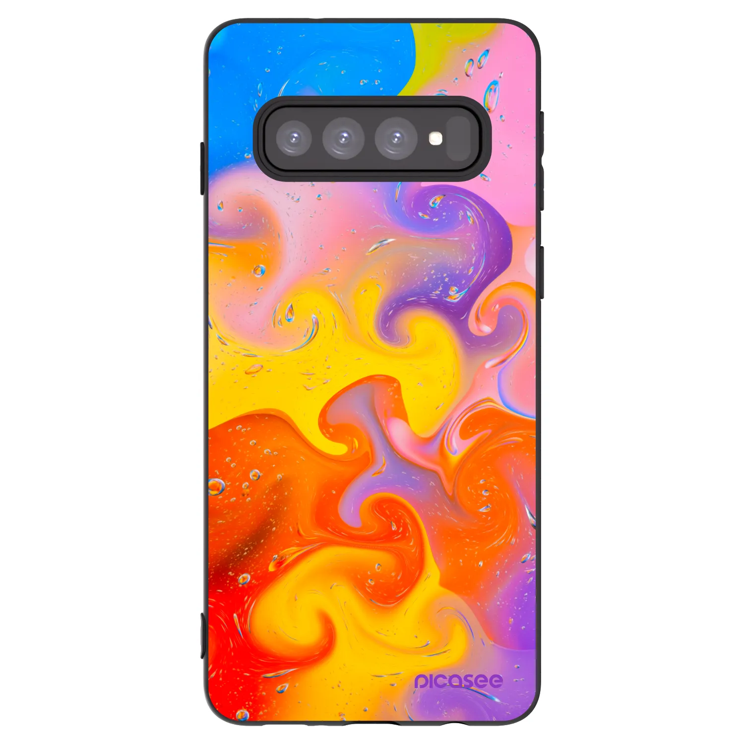 Picasee silikonski črni ovitek za Samsung Galaxy S10 G973 - Bubbles